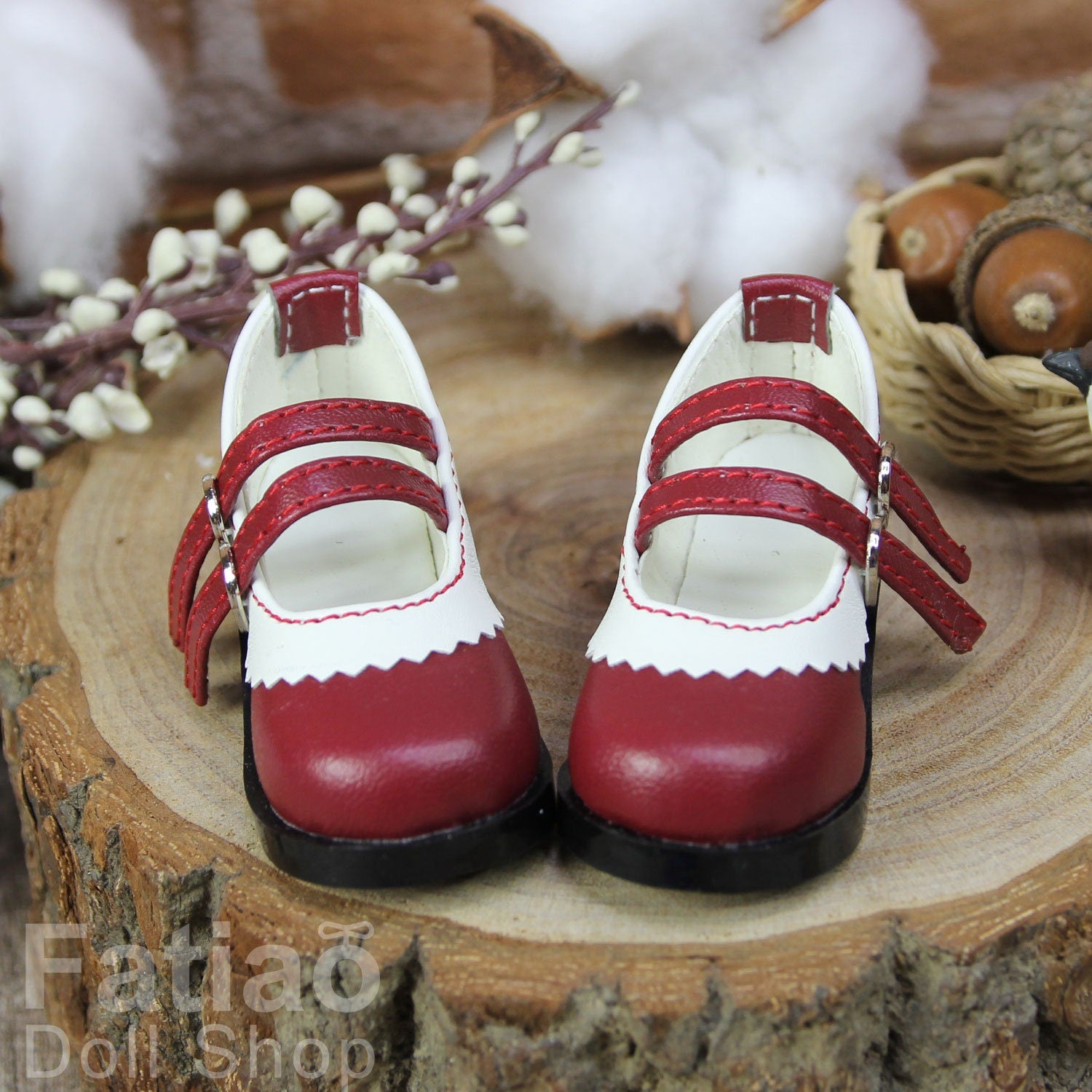 Fatiao - New 1/4 BJD MSD Dollfie Dolls Mary Jane Shoes - Red