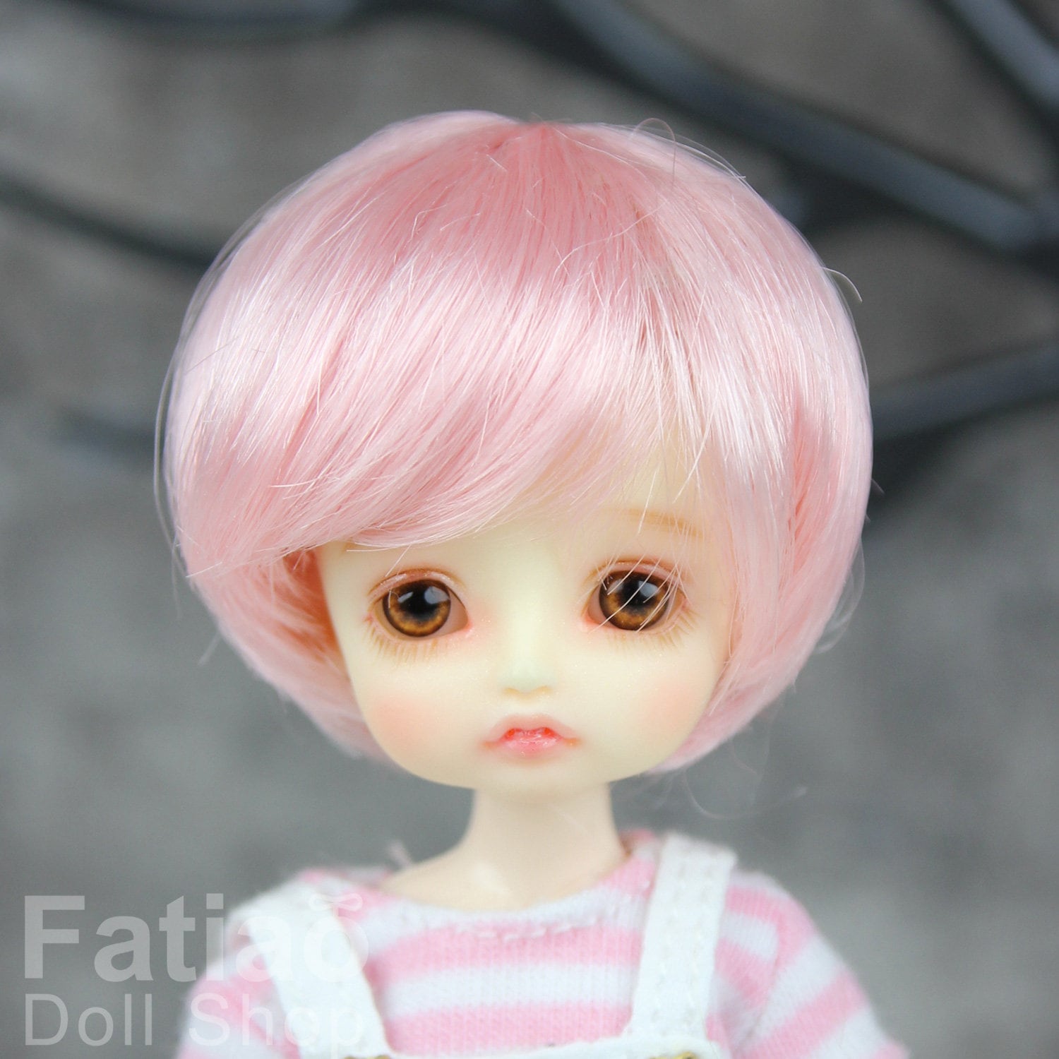 Fatiao - New BJD Dollfie pukipuki BF Pocket 3-4" Doll Wig - Pink