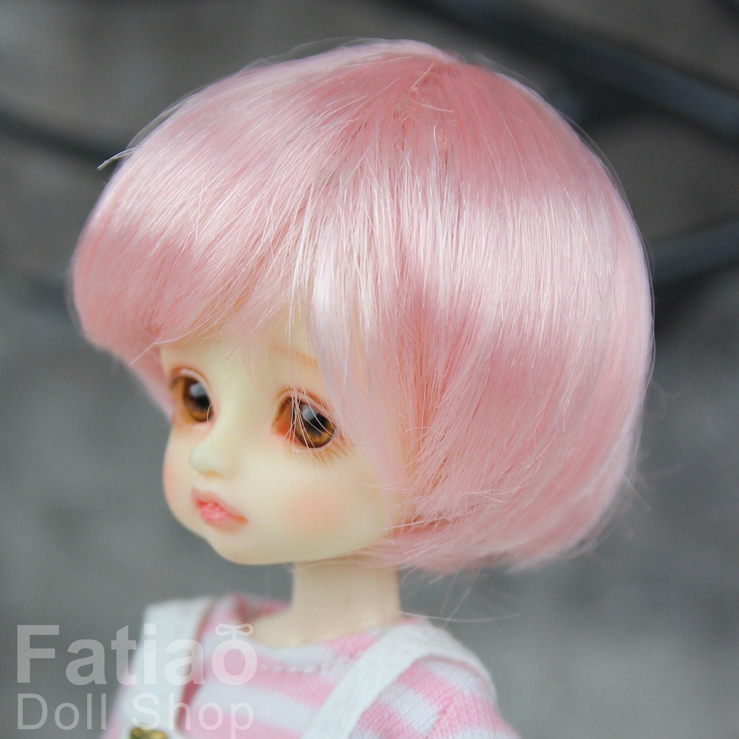 Fatiao - New BJD Dollfie pukipuki BF Pocket 3-4" Doll Wig - Pink