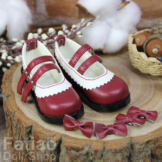 Fatiao - New 1/4 BJD MSD Dollfie Dolls Mary Jane Shoes - Red