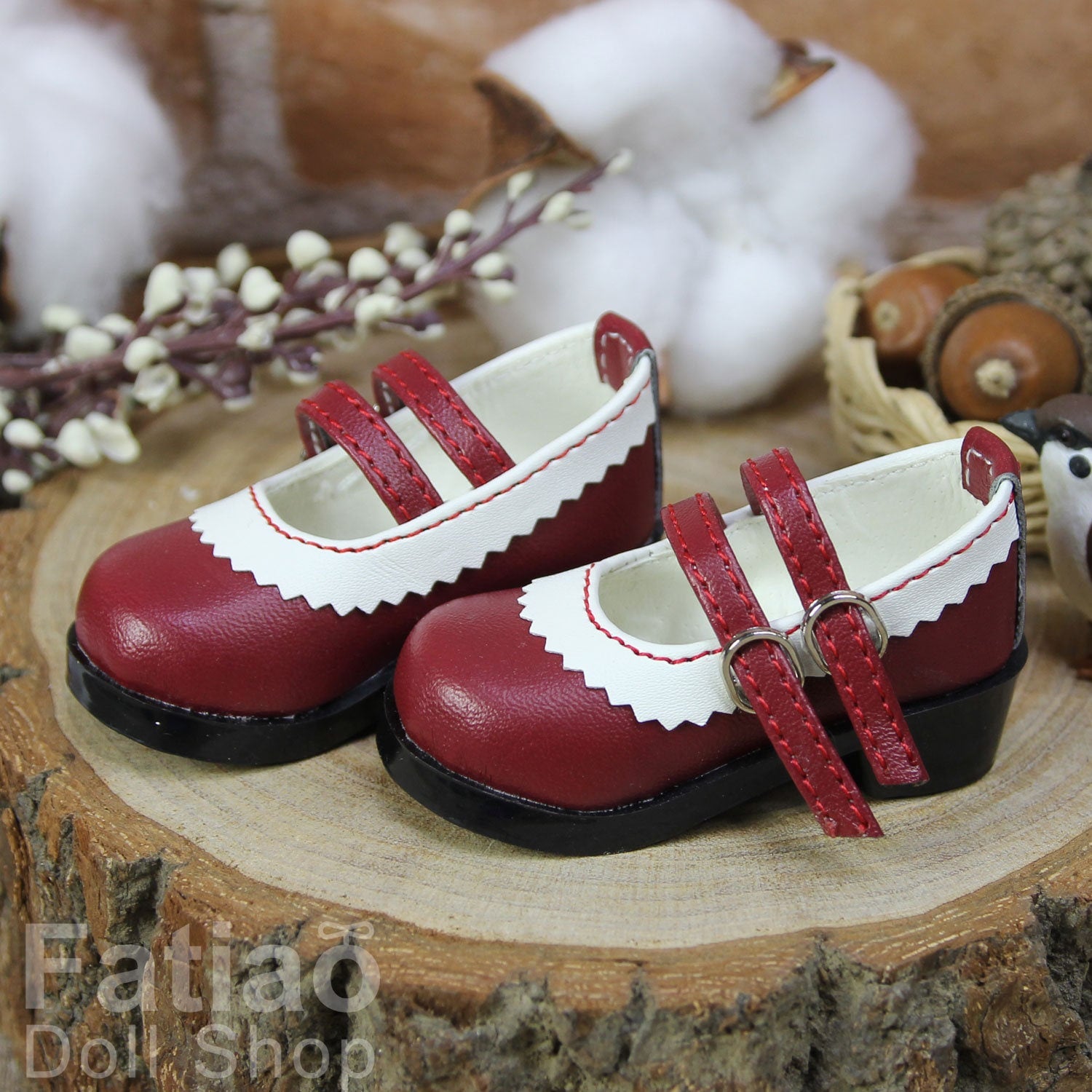 Fatiao - New 1/4 BJD MSD Dollfie Dolls Mary Jane Shoes - Red