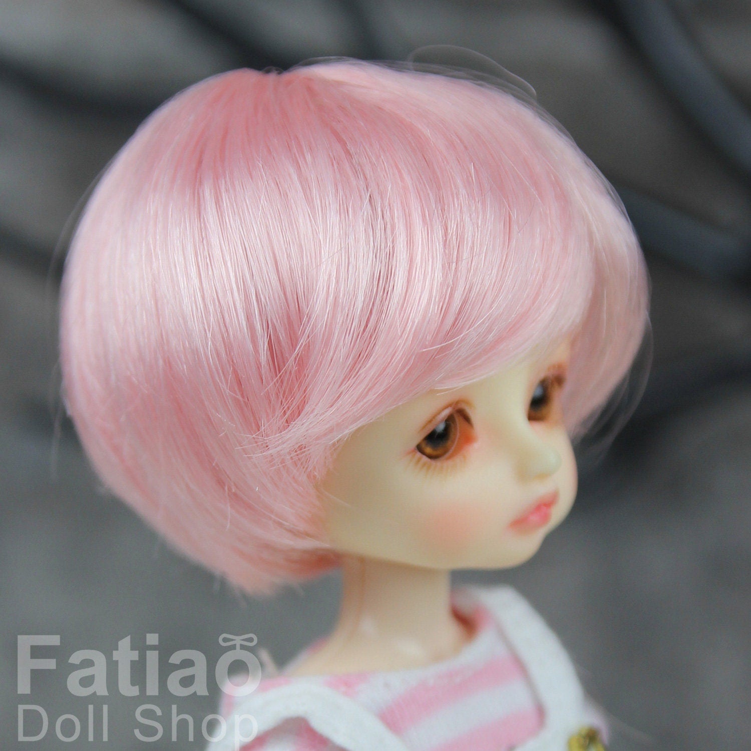 Fatiao - New BJD Dollfie pukipuki BF Pocket 3-4" Doll Wig - Pink