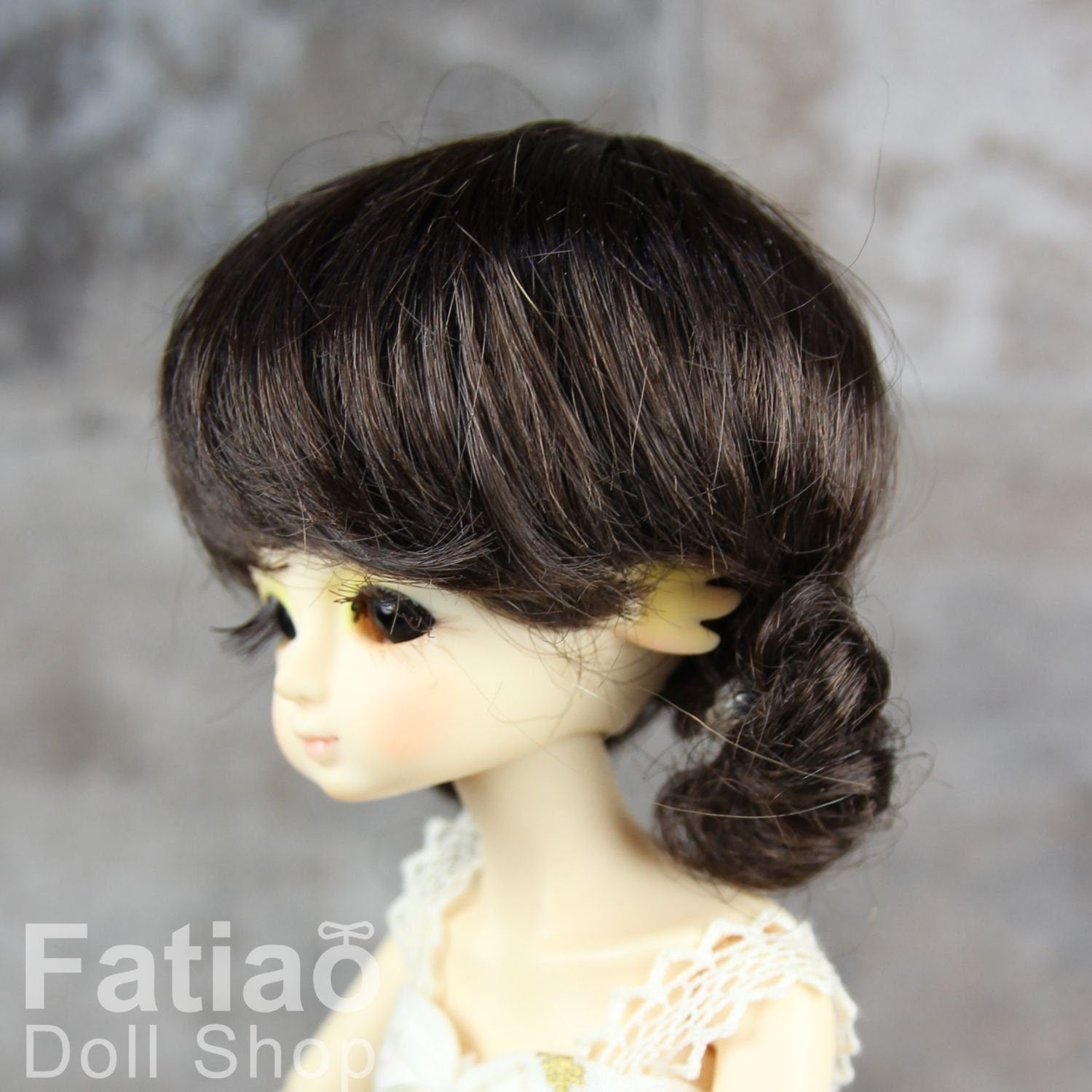 Fatiao - New Dollfie little pullip DAL Nendoroid BJD Dolls Wig - size 4-5" - Deep Brown