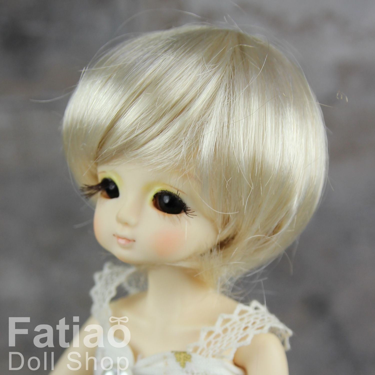 Fatiao - New Dollfie Bisou AI BJD Dolls Wig - size 4-5" - Blonde