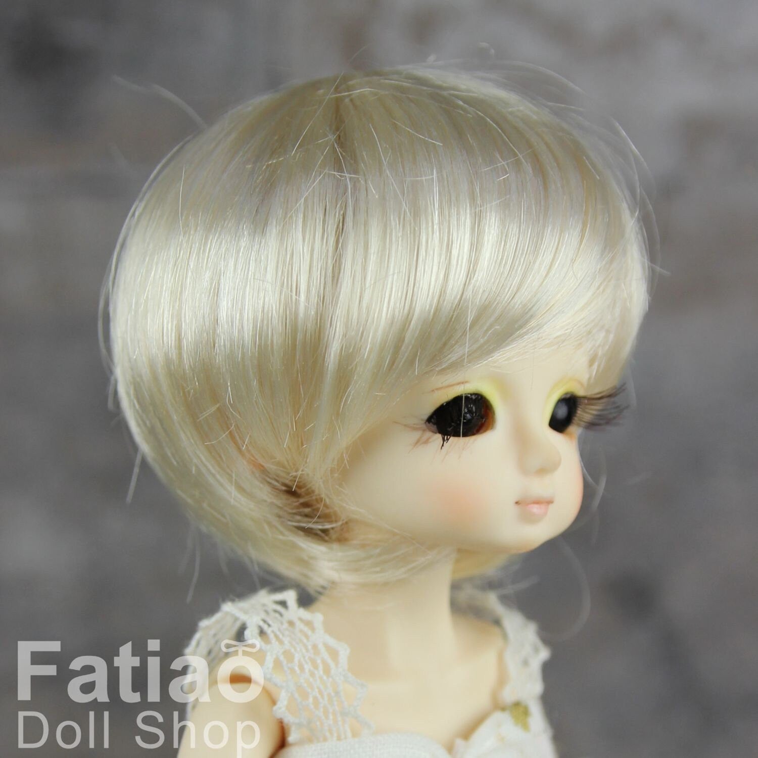 Fatiao - New Dollfie Bisou AI BJD Dolls Wig - size 4-5" - Blonde