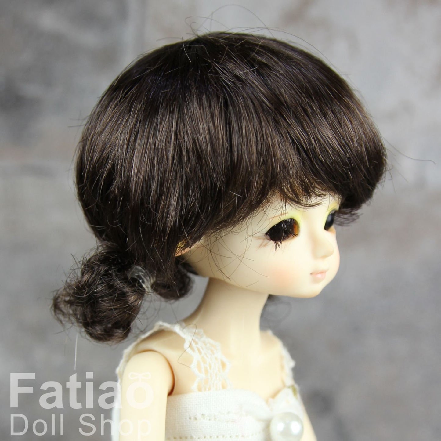 Fatiao - New Dollfie little pullip DAL Nendoroid BJD Dolls Wig - size 4-5" - Deep Brown