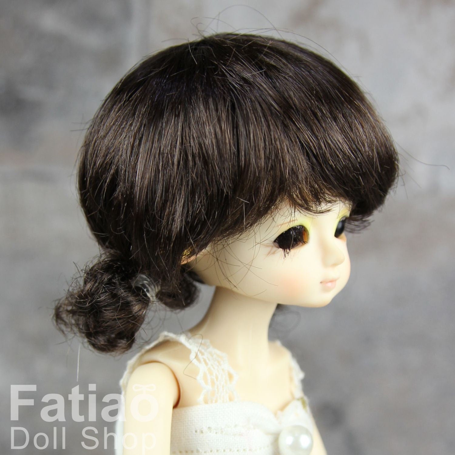 Fatiao - New Dollfie little pullip DAL Nendoroid BJD Dolls Wig - size 4-5" - Deep Brown