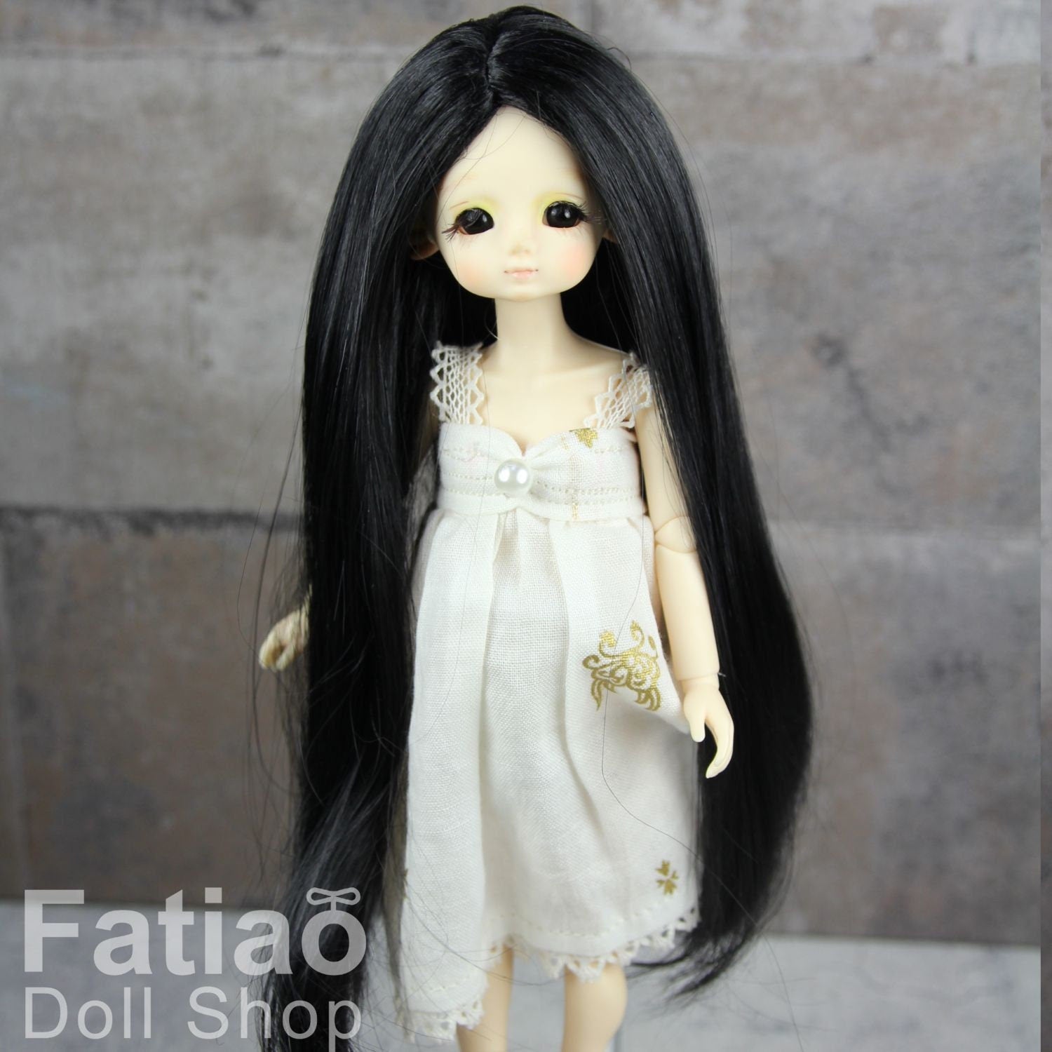 Fatiao - New Dollfie little pullip DAL Nendoroid BJD Dolls Wig - size 4-5" - Black