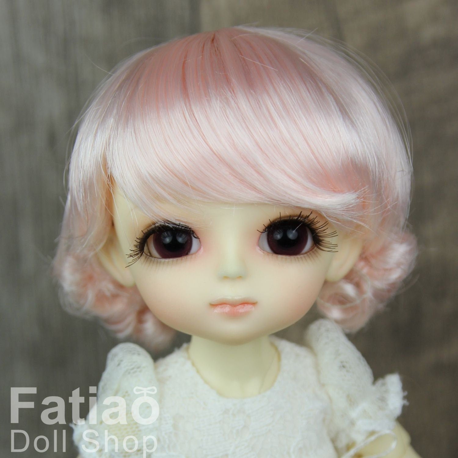 Fatiao - BJD Dollfie Lati Yellow Pukifee 5-6" Angel Doll Wig - Light Pink