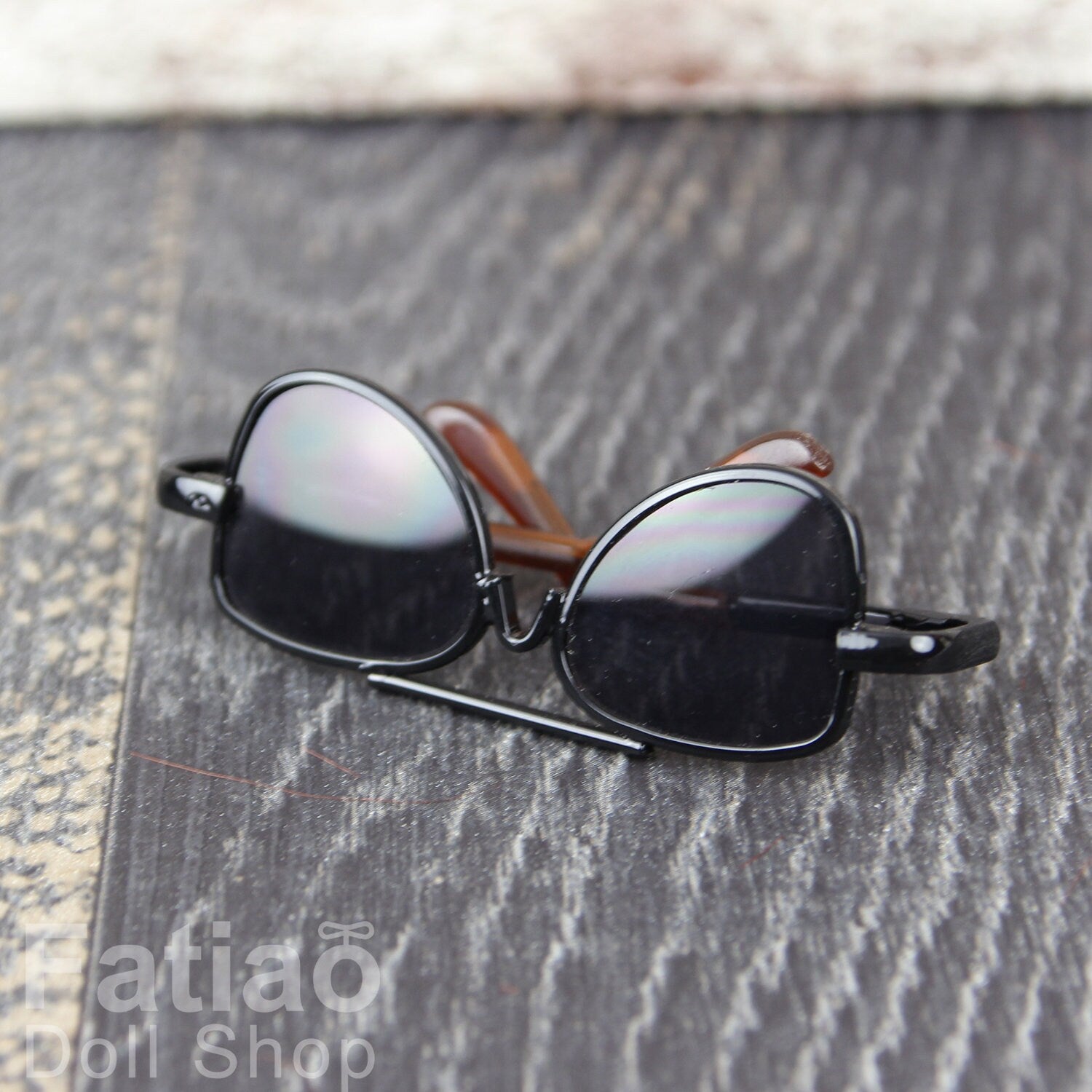 New fashion Dolls Round frame glasses fit 1/4 BJD MSD mini Super Dollfie - Black