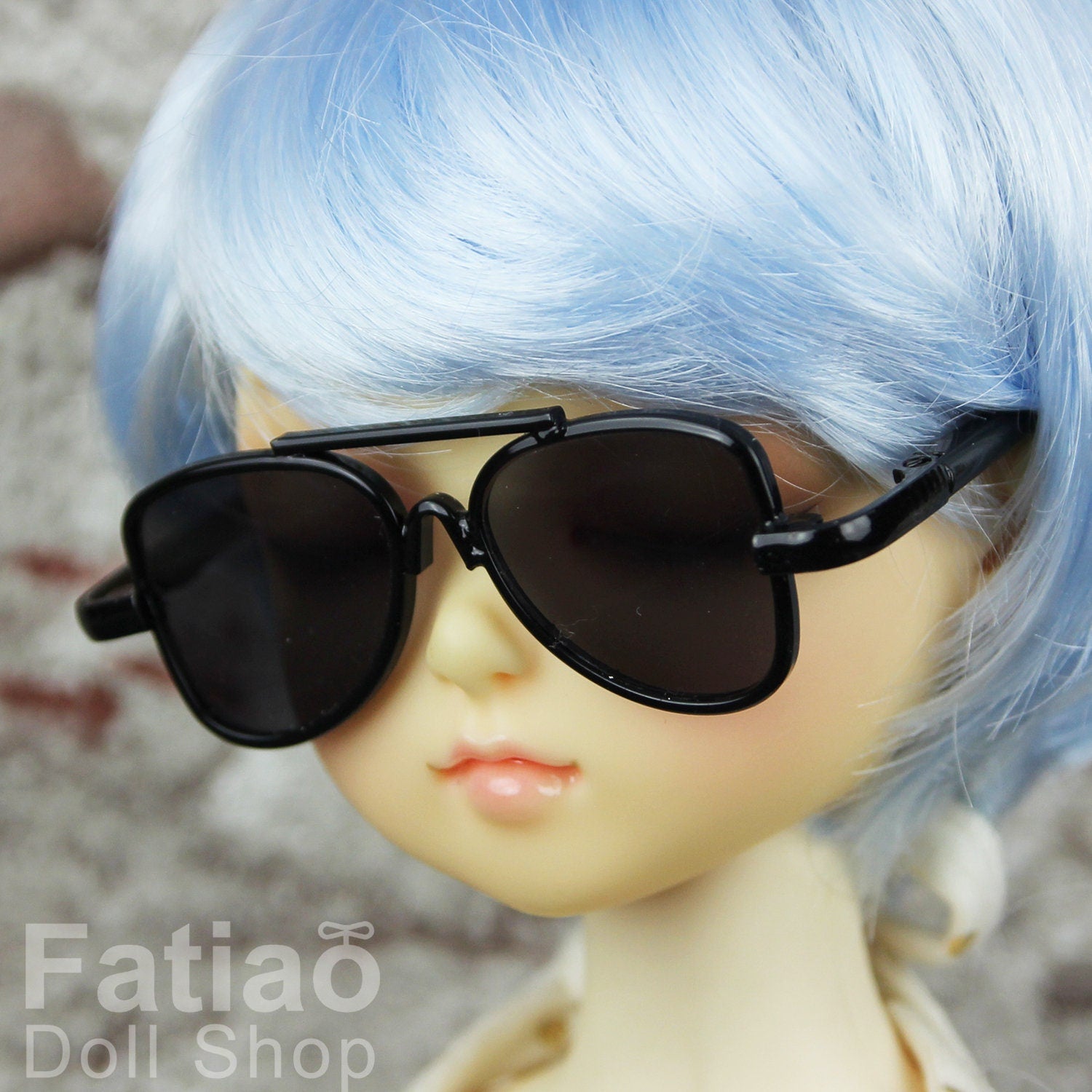 New fashion Dolls Round frame glasses fit 1/4 BJD MSD mini Super Dollfie - Black