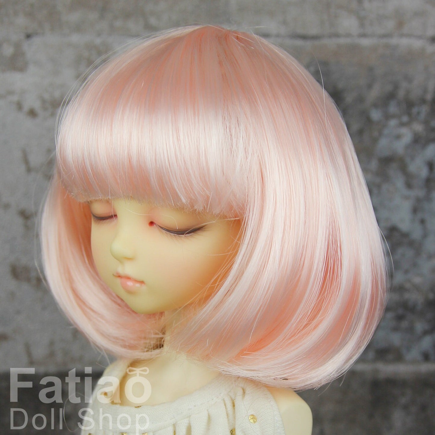 Fatiao - New Dollfie MSD Kaye Wiggs 1/4 BJD Size 7-8 inch Dolls Wig - Light Pink