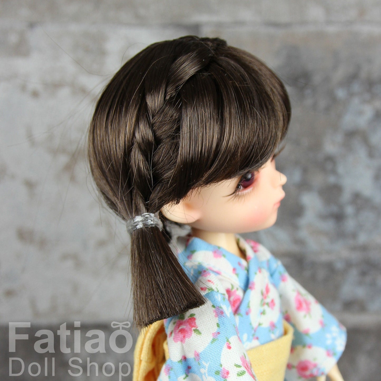 Fatiao - Dollfie Lati Yellow Pukifee 5-6" Angel Doll Wig Deep Brown