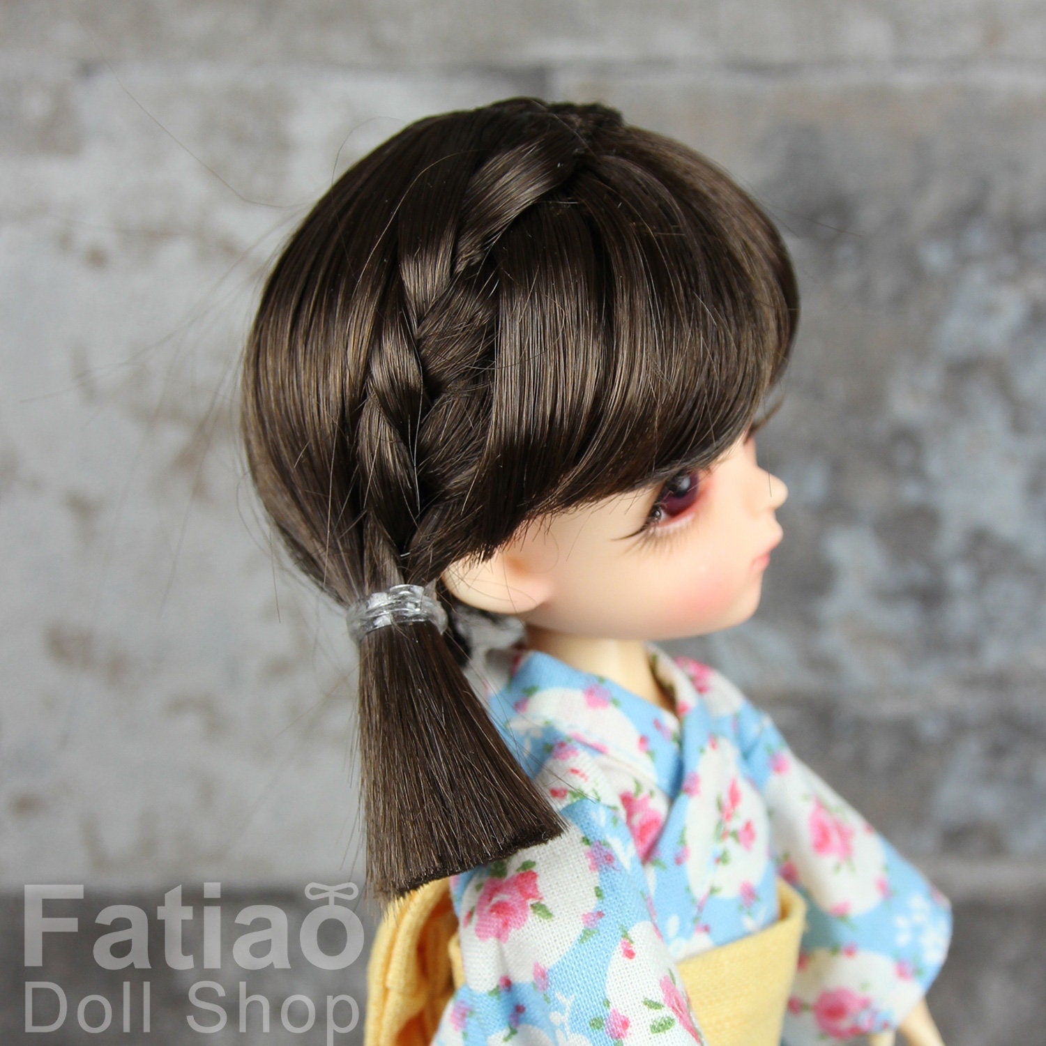 Fatiao - Dollfie Lati Yellow Pukifee 5-6" Angel Doll Wig Deep Brown