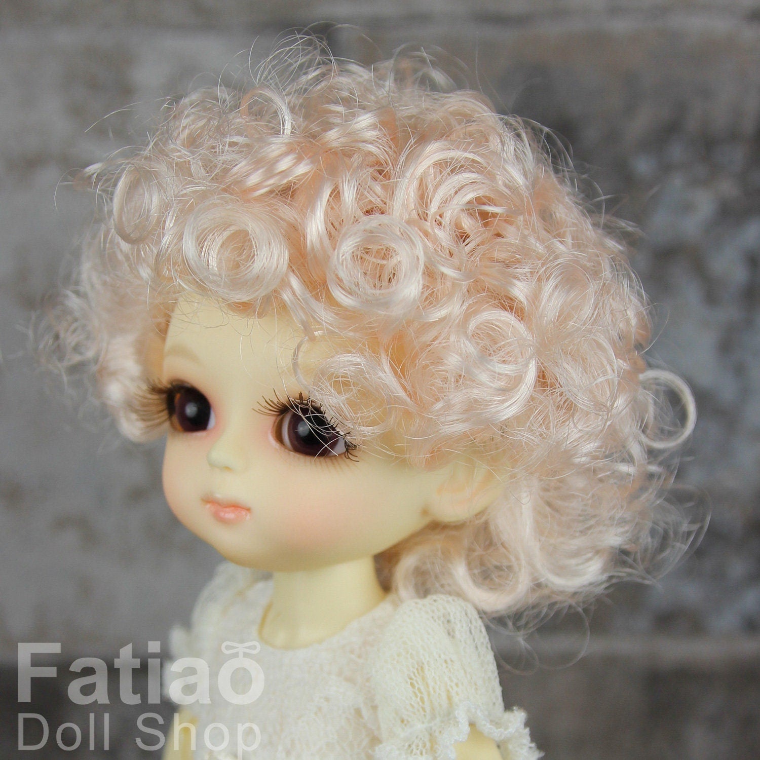 Fatiao - BJD Dollfie Lati Yellow Pukifee 5-6" Angel Doll Wig - Light Pink