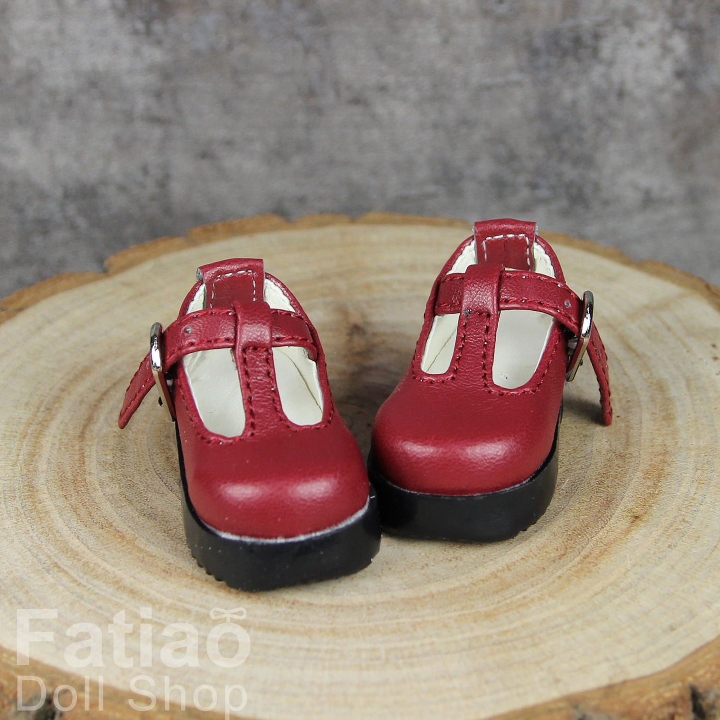 Fatiao - New Dollfie Yo-SD Mary Jane 1/6 BJD Doll Shoes - Red wine (Size 4.5cm)