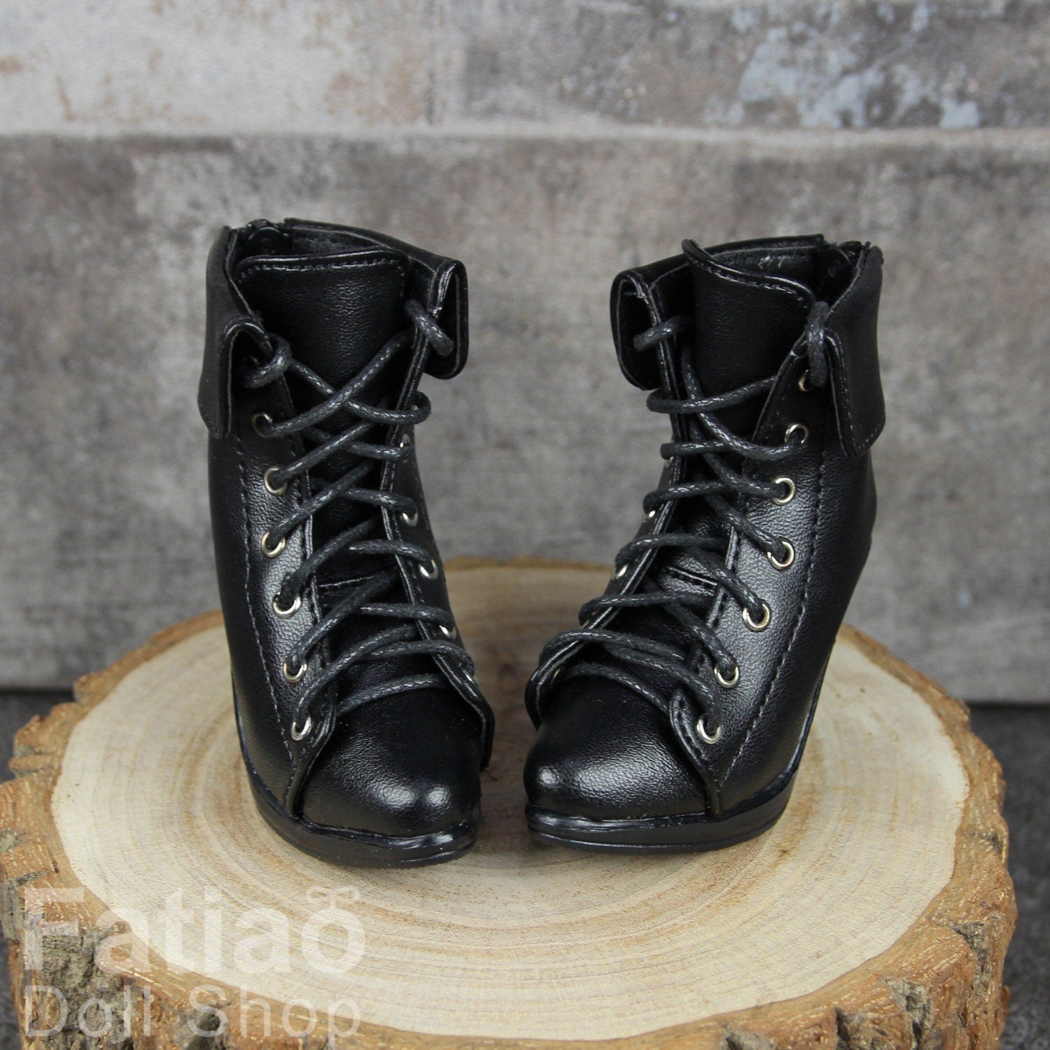 Fatiao - Dollfie 1/3 BJD SD High Heeled Shoes Boots - Black (Size 6.5cm)