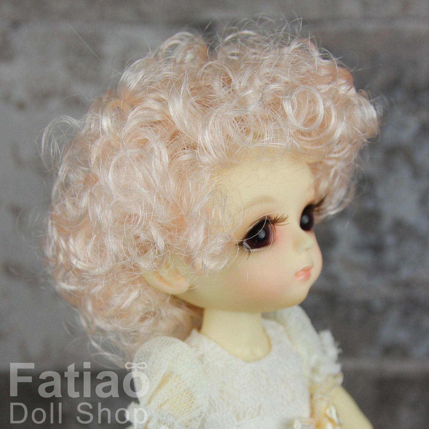 Fatiao - BJD Dollfie Lati Yellow Pukifee 5-6" Angel Doll Wig - Light Pink