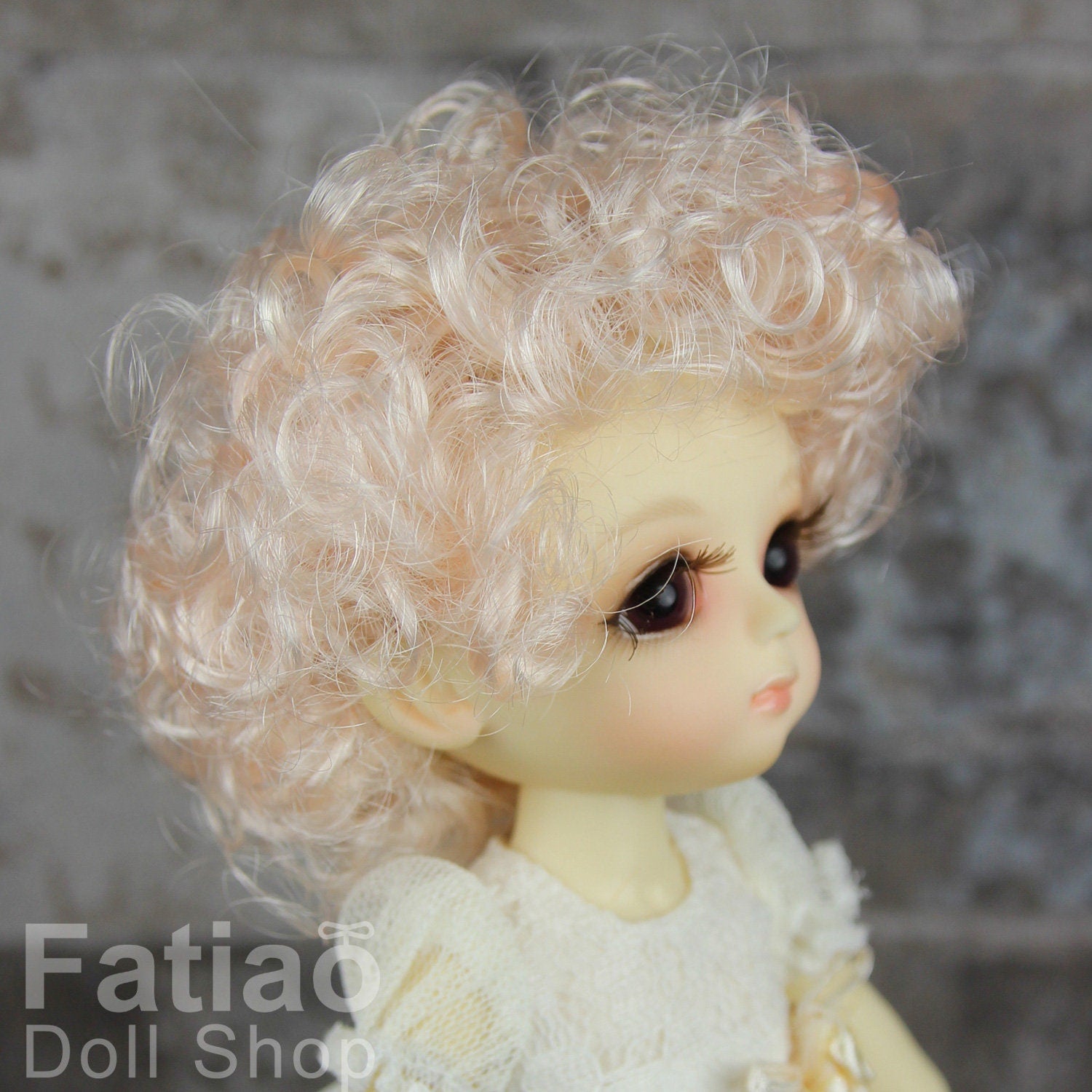 Fatiao - BJD Dollfie Lati Yellow Pukifee 5-6" Angel Doll Wig - Light Pink