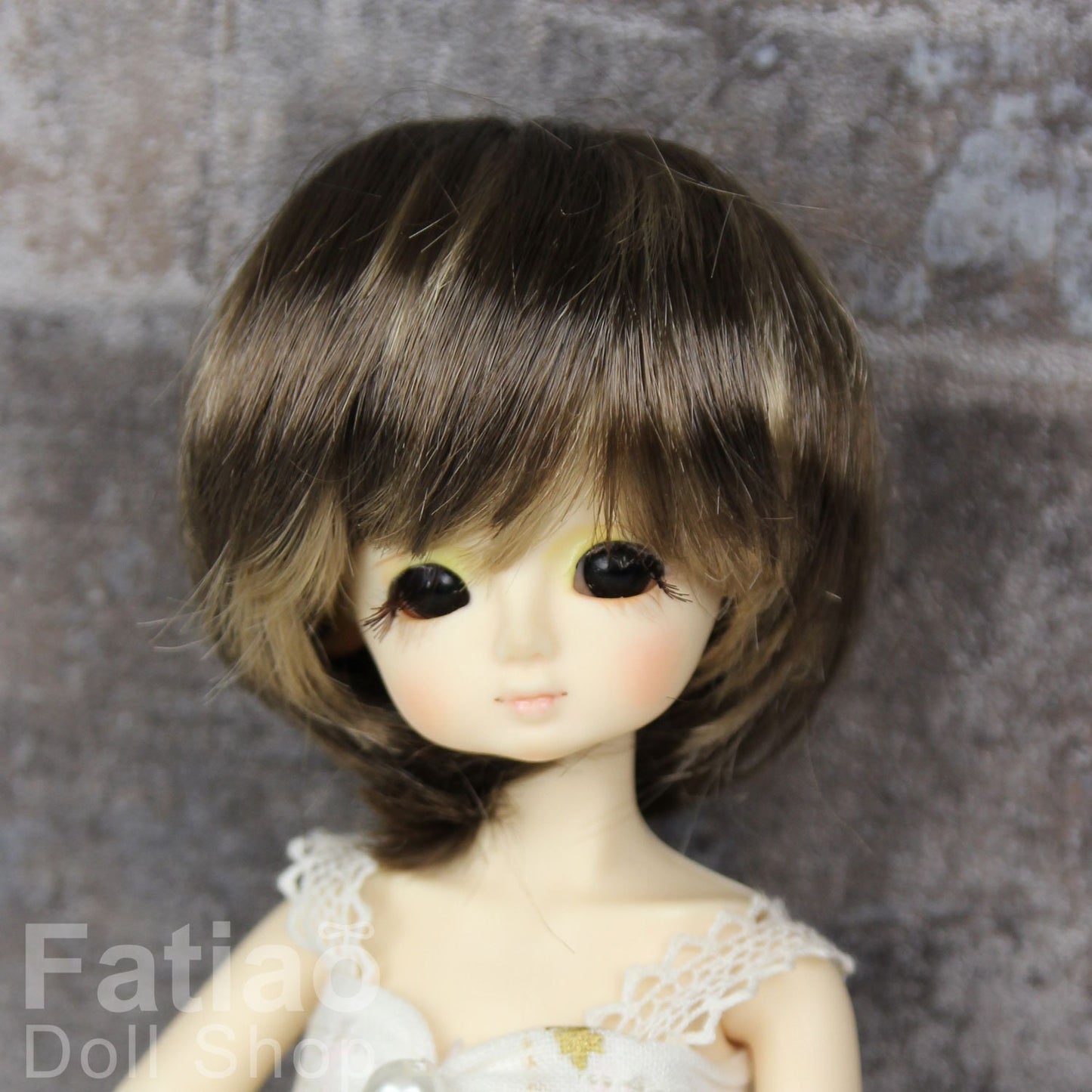 Fatiao - New Dollfie little pullip DAL Nendoroid BJD Dolls Wig - size 4-5" - Umber & Baby Brown