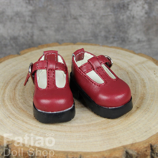 Fatiao - New Dollfie Yo-SD Mary Jane 1/6 BJD Doll Shoes - Red wine (Size 4.5cm)