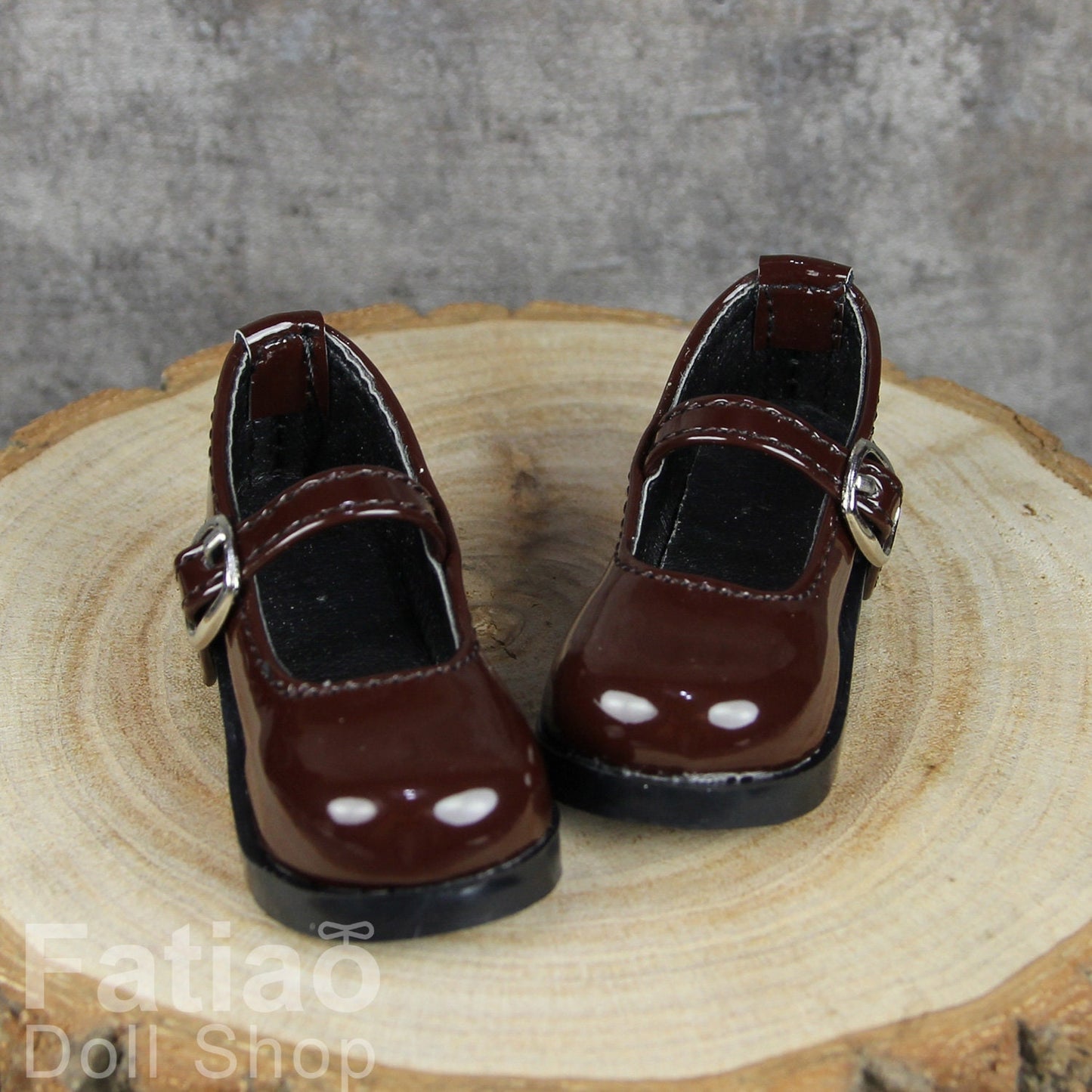 Fatiao - New 1/4 BJD MSD Dollfie Dolls Mary Jane Shoes - Shiny dark brown (Size 5.5cm)