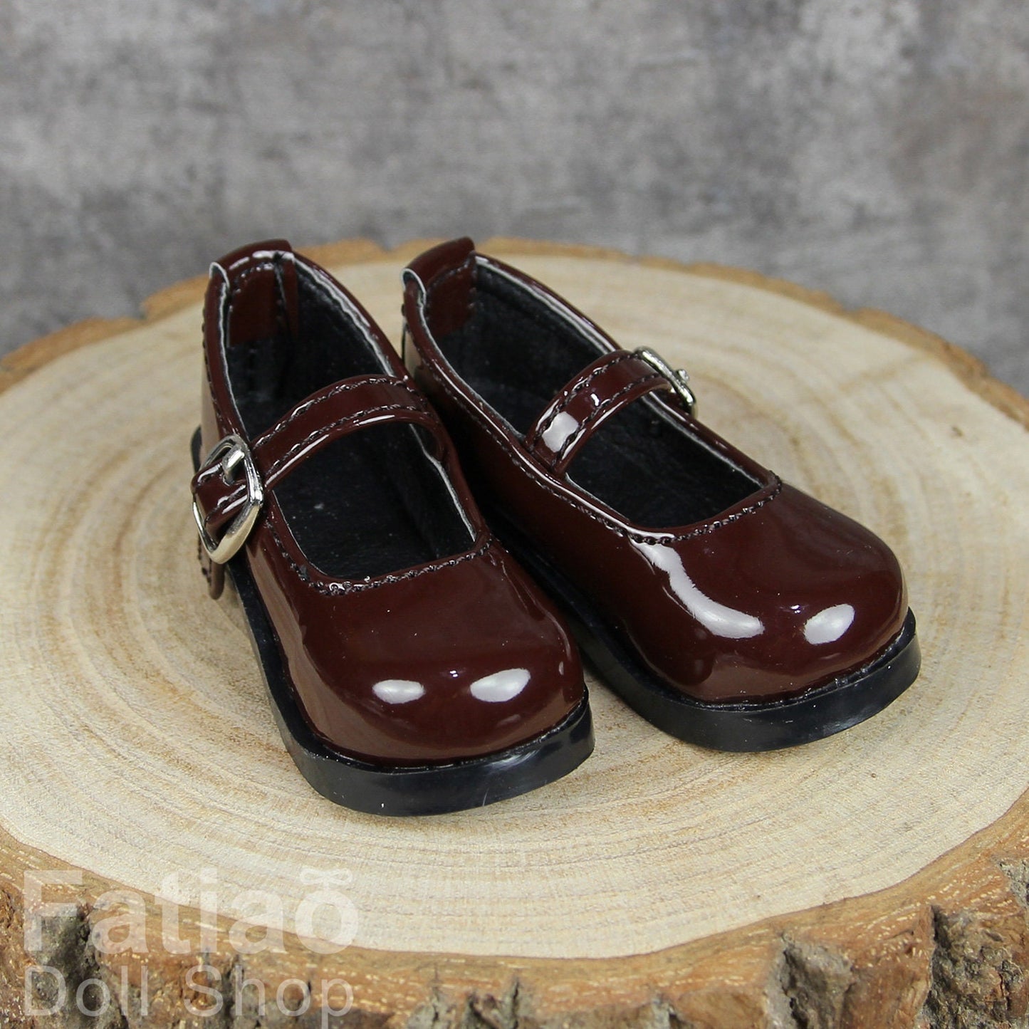 Fatiao - New 1/4 BJD MSD Dollfie Dolls Mary Jane Shoes - Shiny dark brown (Size 5.5cm)