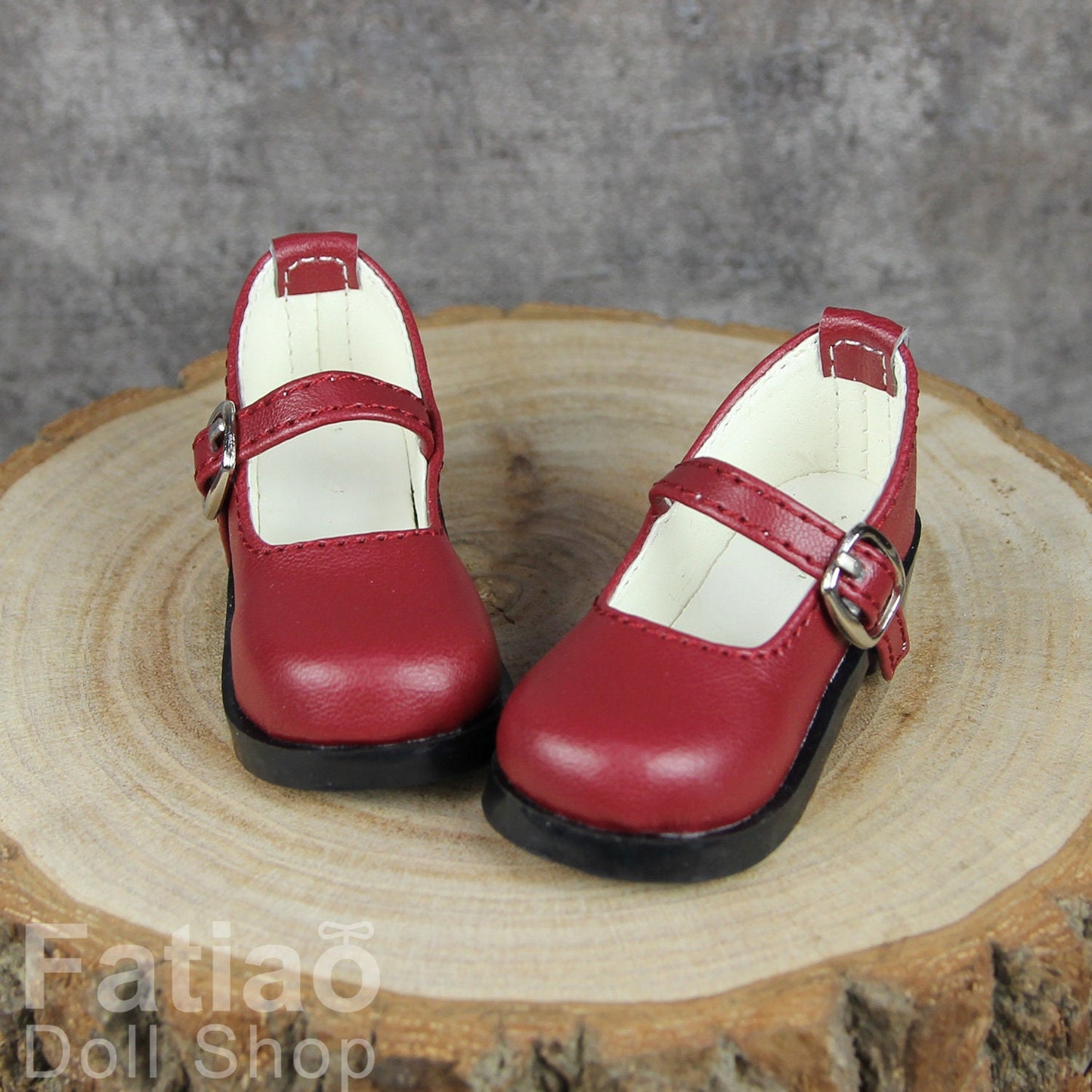 Fatiao - New 1/4 BJD MSD Dollfie Dolls Mary Jane Shoes - Red wine (Size 5.5cm)