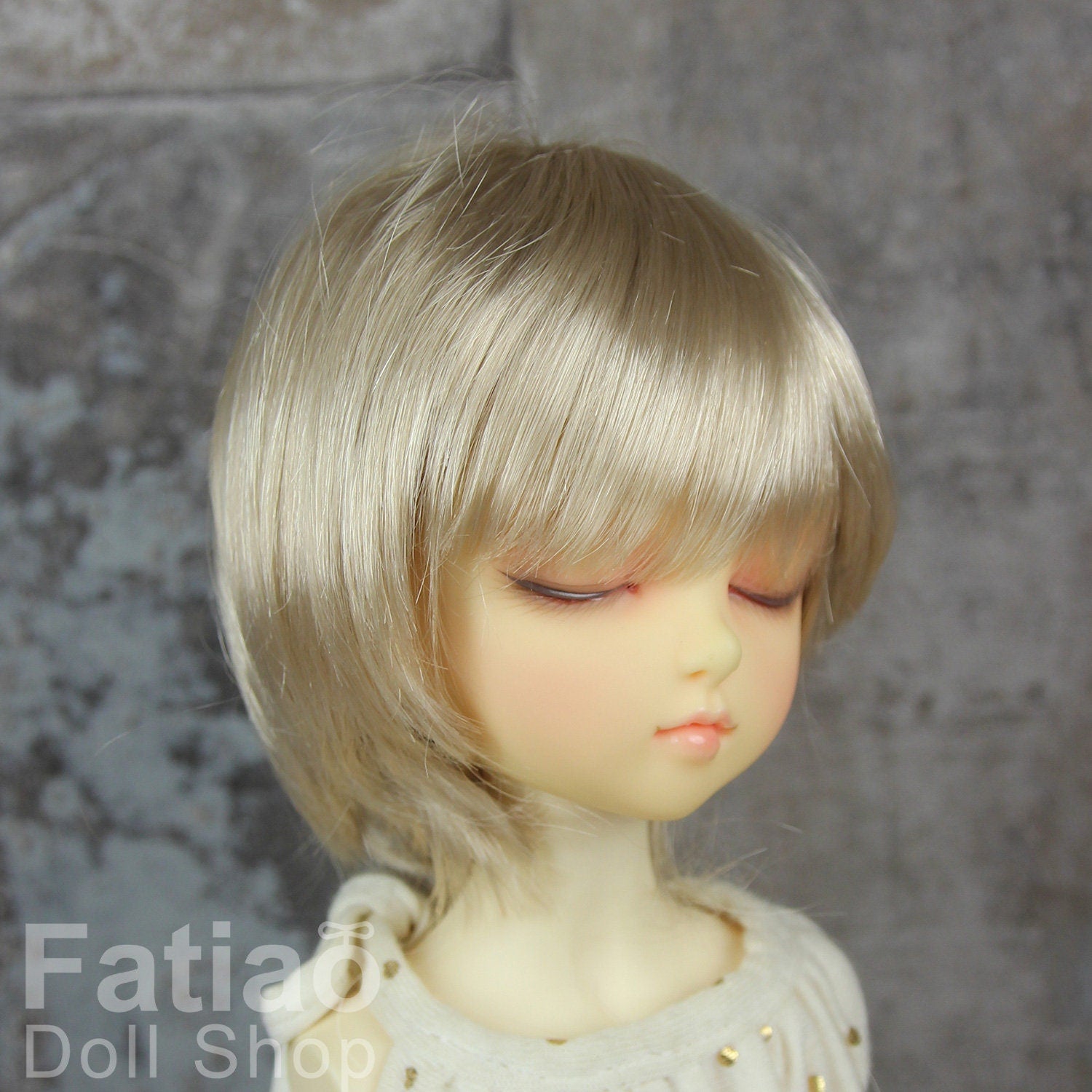 Fatiao - New Dollfie MSD Kaye Wiggs 1/4 BJD Size 7-8 inch - Linen Gold Dolls Wig