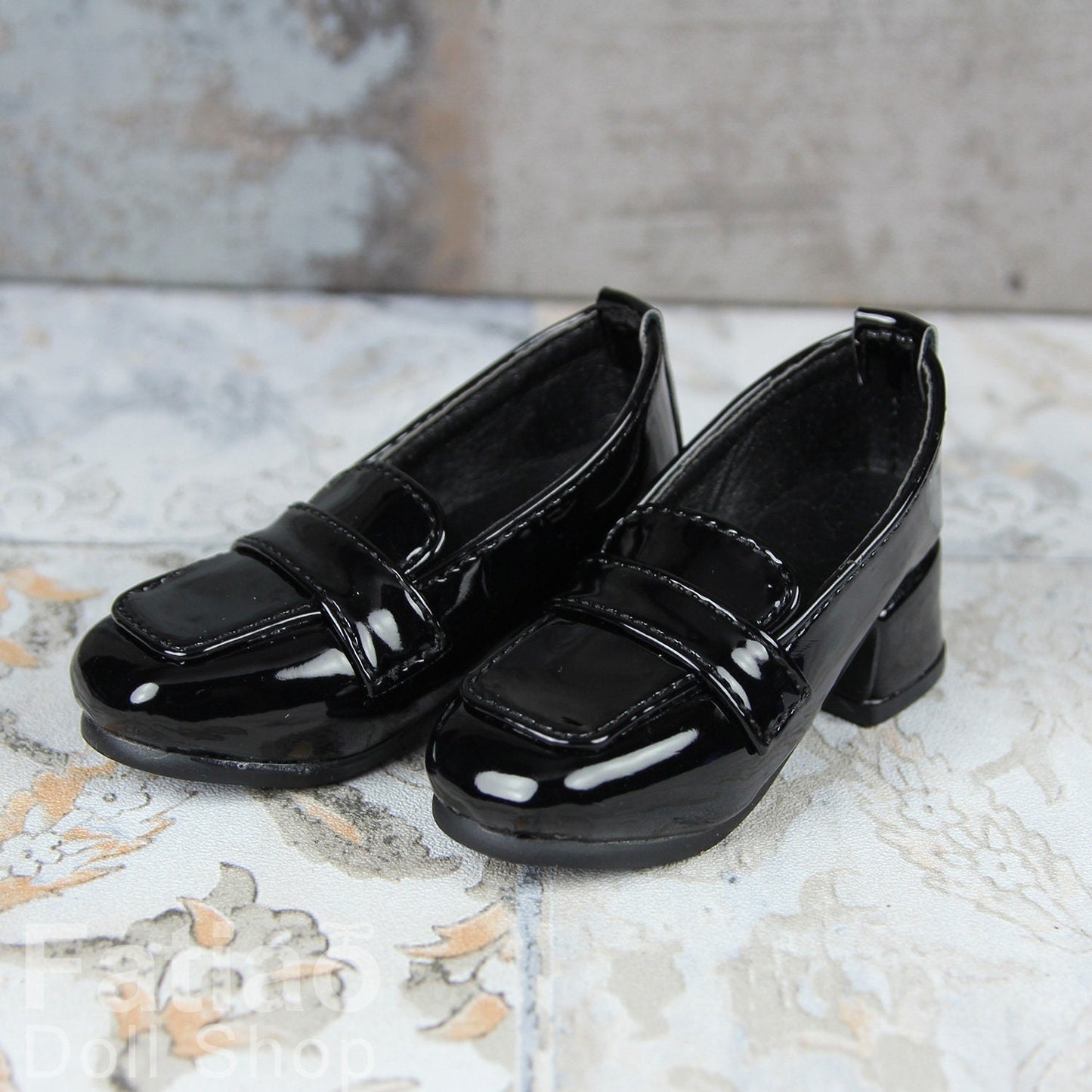 Fatiao - 1/3 BJD Super Dollfie SD DD girl Doll Shoes chunky heels platform - Black