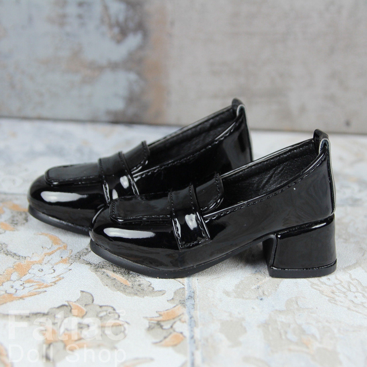 Fatiao - 1/3 BJD Super Dollfie SD DD girl Doll Shoes chunky heels platform - Black