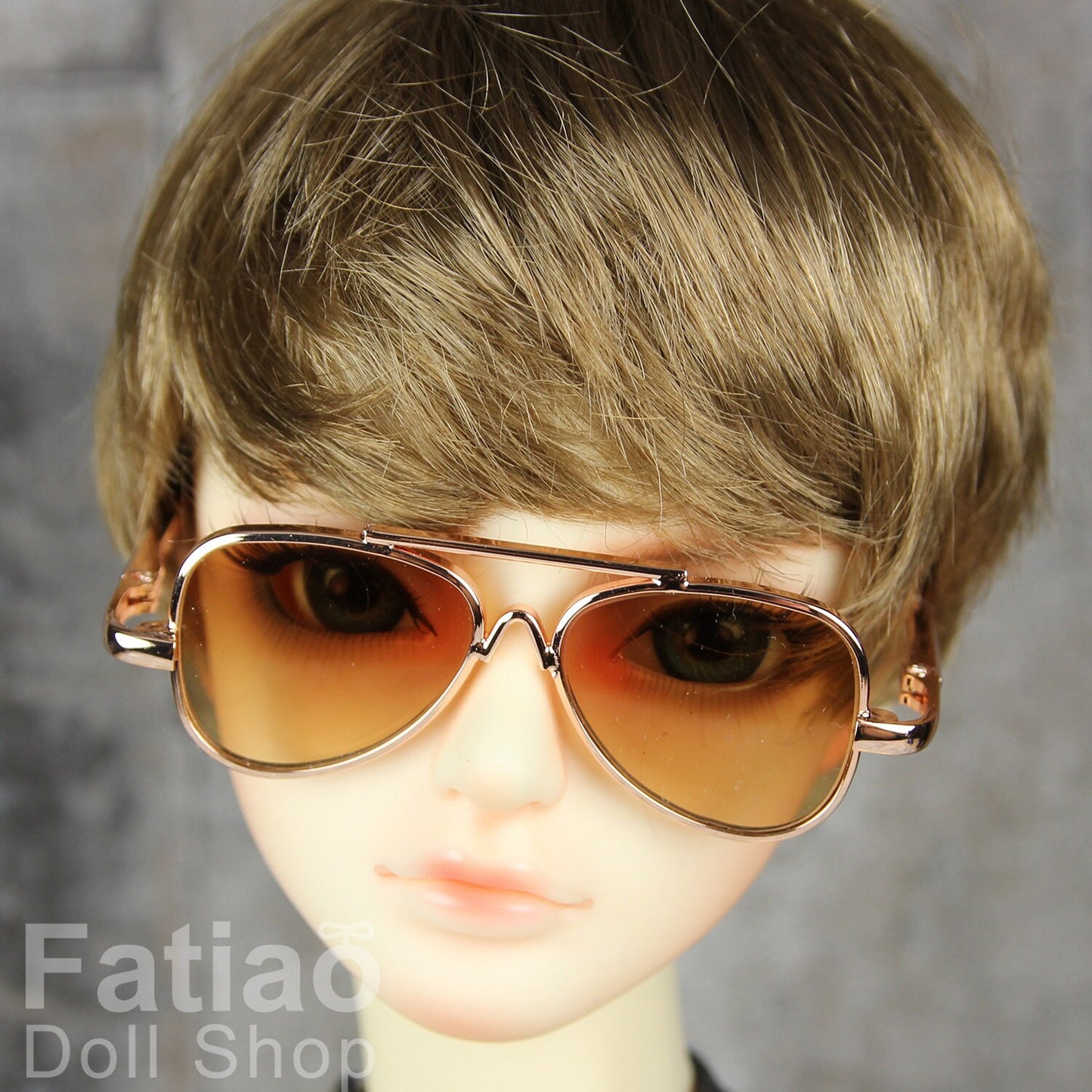 New fashion Full-Rim Dolls Glasses fit 1/3 BJD SD Super Dollfie - Gold
