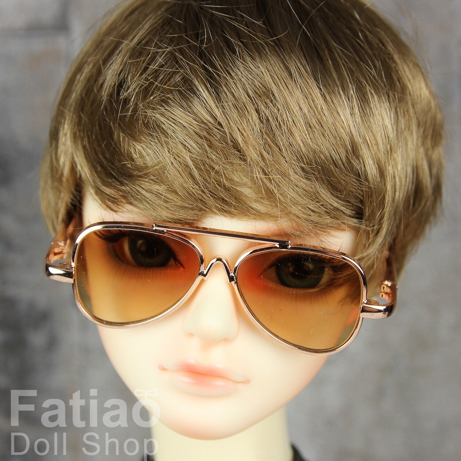 New fashion Full-Rim Dolls Glasses fit 1/3 BJD SD Super Dollfie - Gold