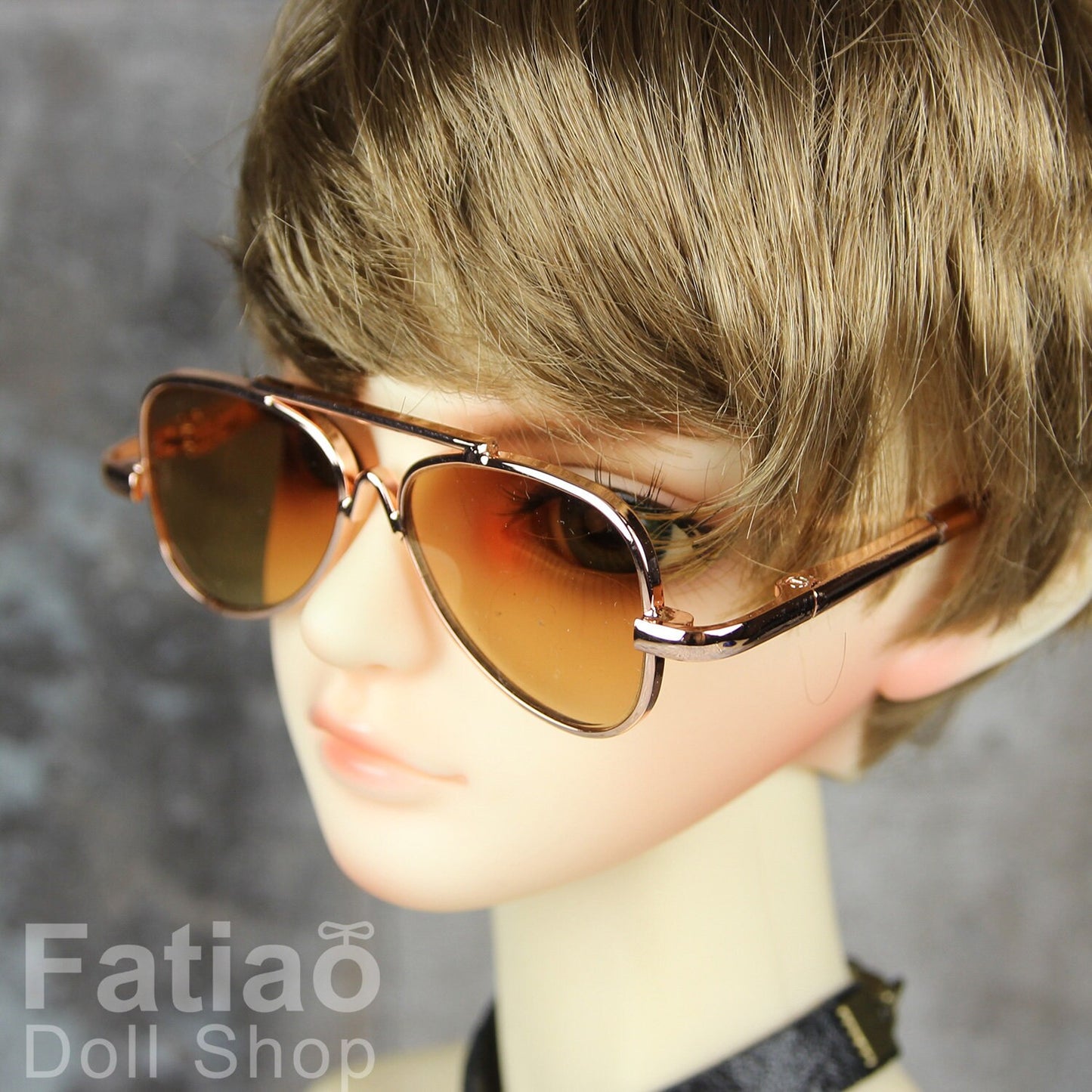 New fashion Full-Rim Dolls Glasses fit 1/3 BJD SD Super Dollfie - Gold