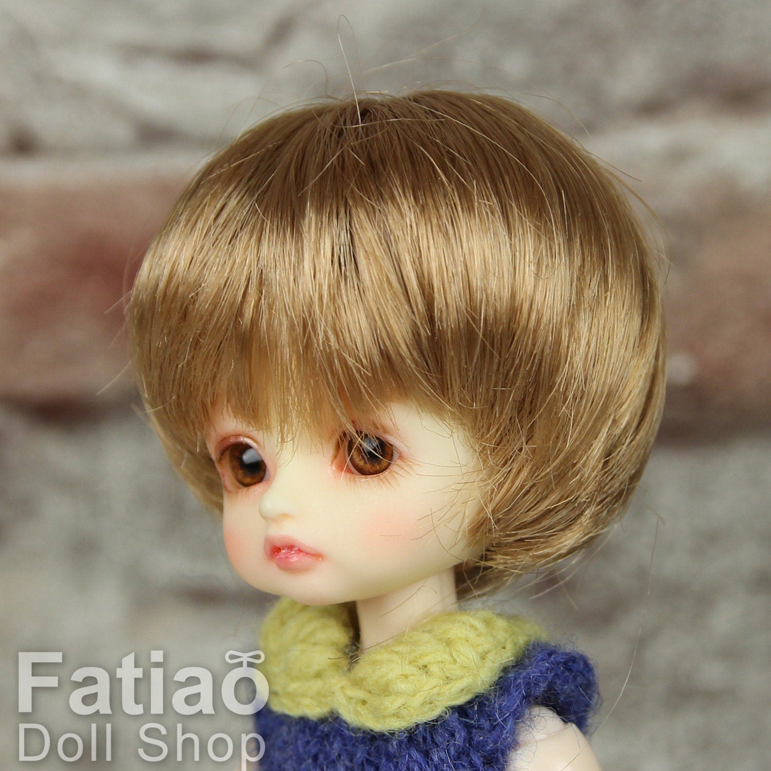 Fatiao - New BJD Dollfie pukipuki BF Pocket 3-4" Doll Wig - Ocher