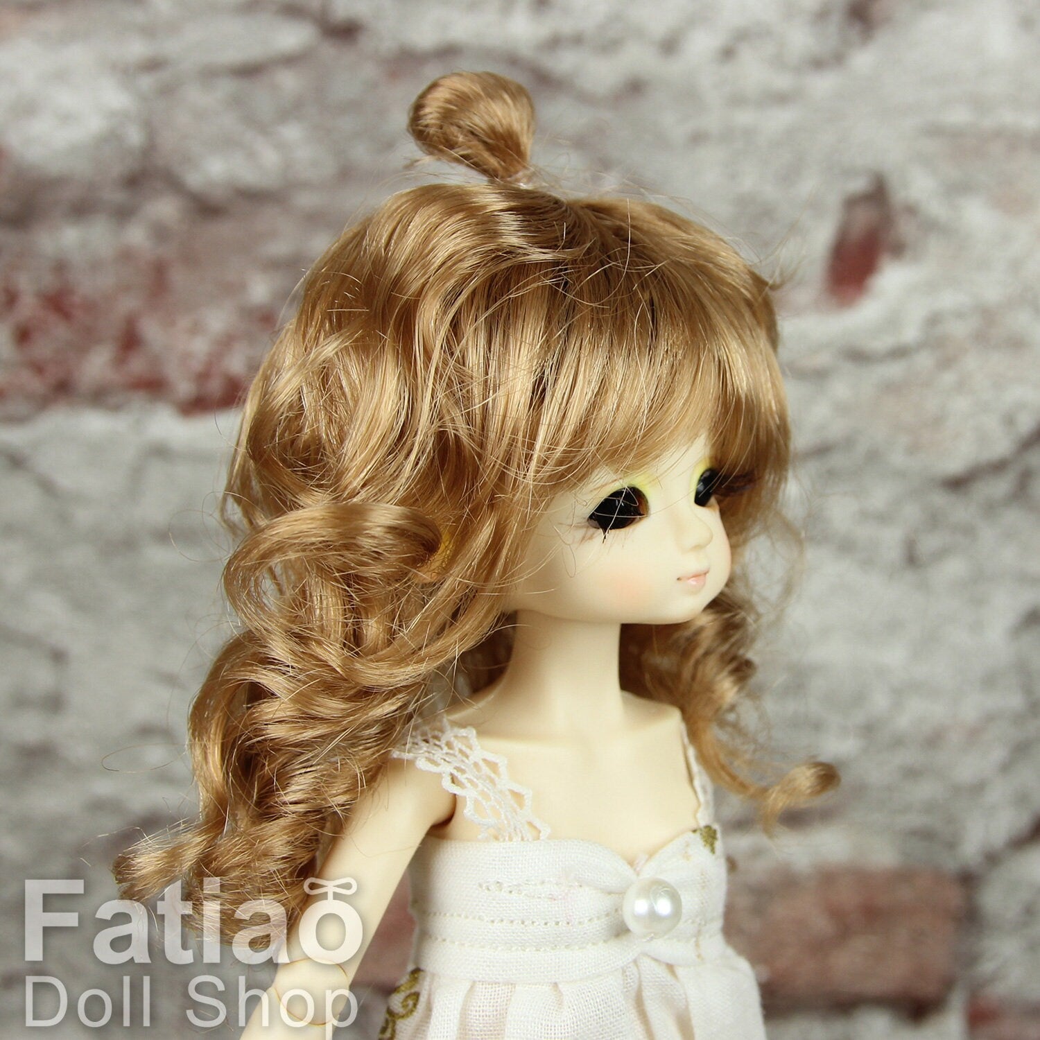 Fatiao - New Dollfie little pullip DAL Nendoroid BJD Dolls Wig - size 4-5" - Ocher