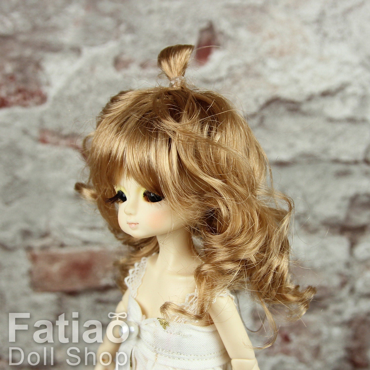 Fatiao - New Dollfie little pullip DAL Nendoroid BJD Dolls Wig - size 4-5" - Ocher