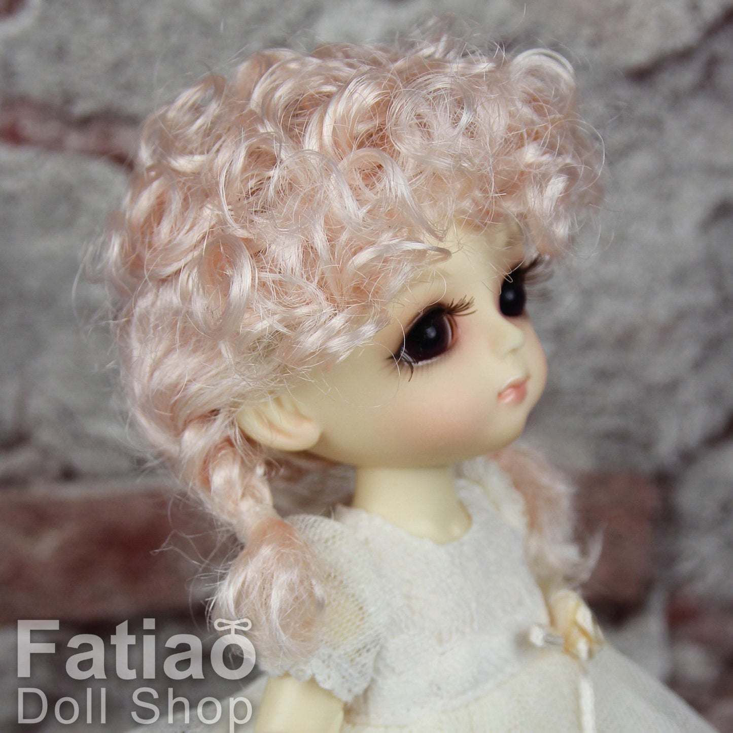 Fatiao - BJD Dollfie Lati Yellow Pukifee 5-6" Angel Doll Wig - Light Pink