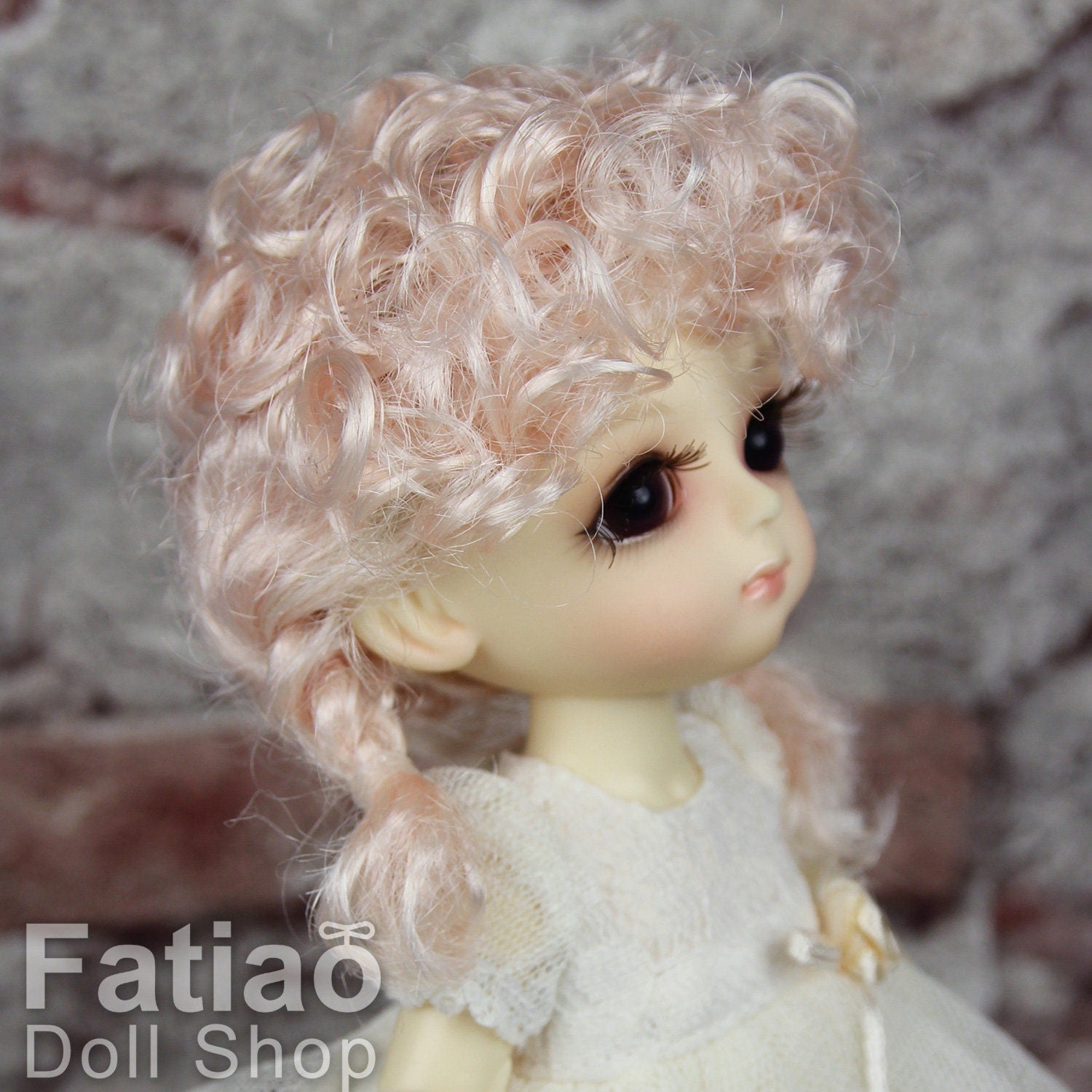 Fatiao - BJD Dollfie Lati Yellow Pukifee 5-6" Angel Doll Wig - Light Pink