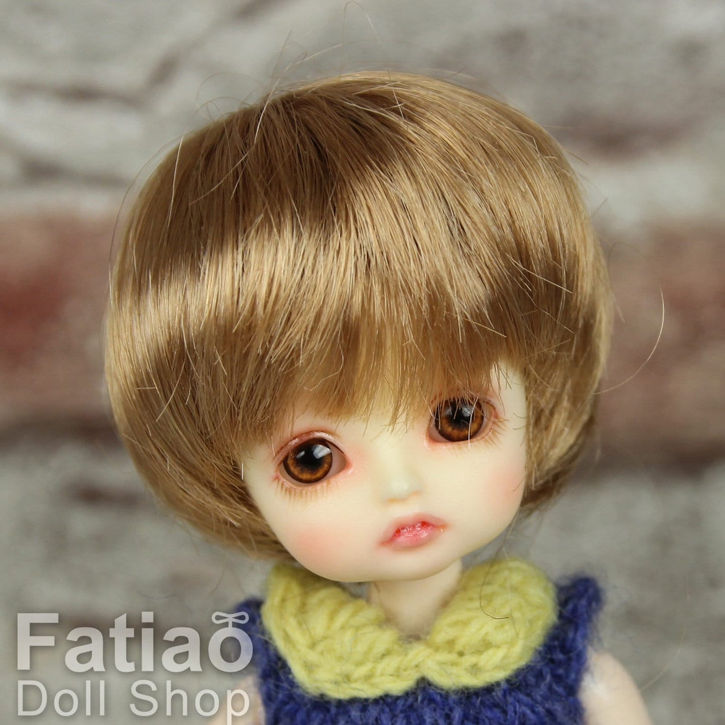 Fatiao - New BJD Dollfie pukipuki BF Pocket 3-4" Doll Wig - Ocher