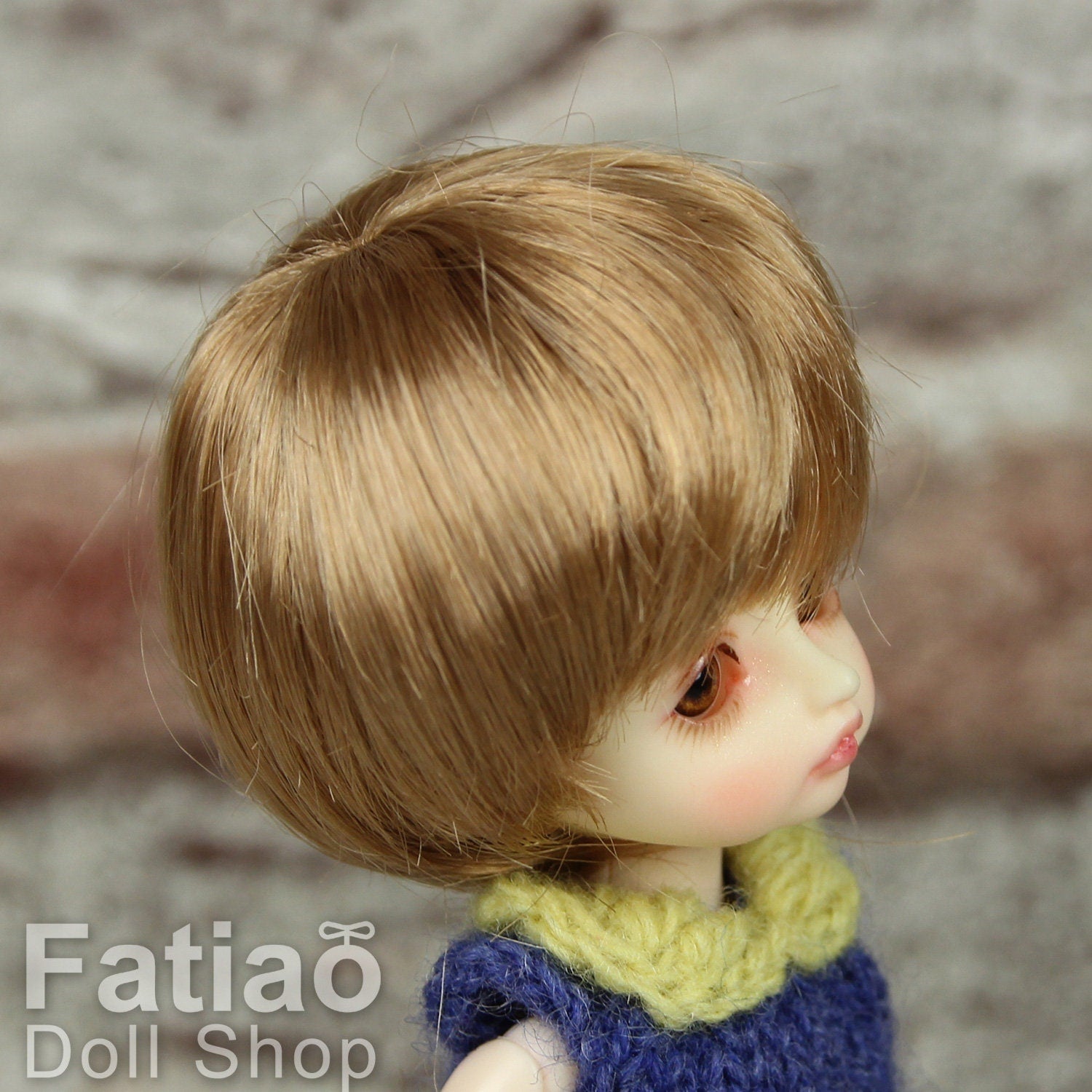 Fatiao - New BJD Dollfie pukipuki BF Pocket 3-4" Doll Wig - Ocher