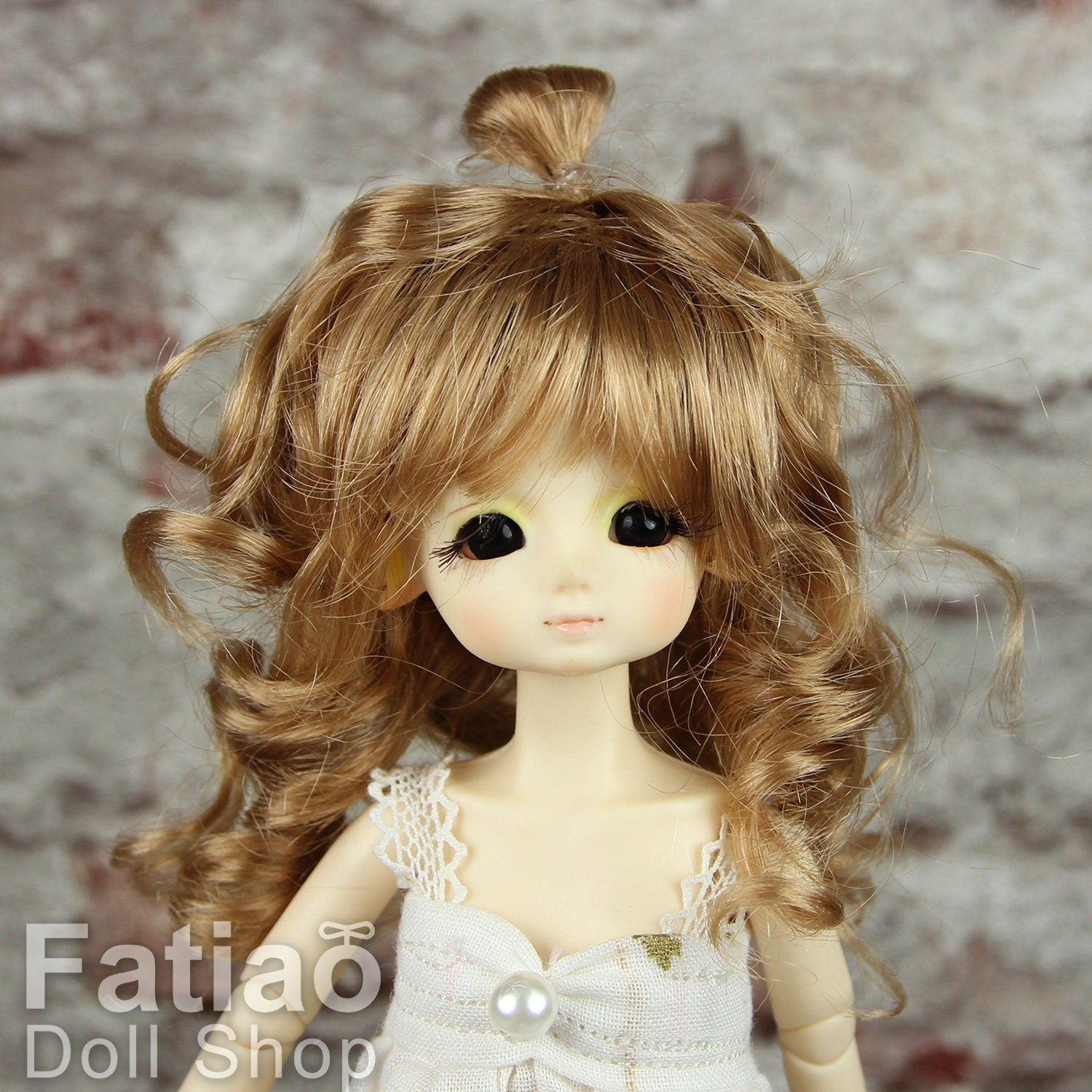 Fatiao - New Dollfie little pullip DAL Nendoroid BJD Dolls Wig - size 4-5" - Ocher