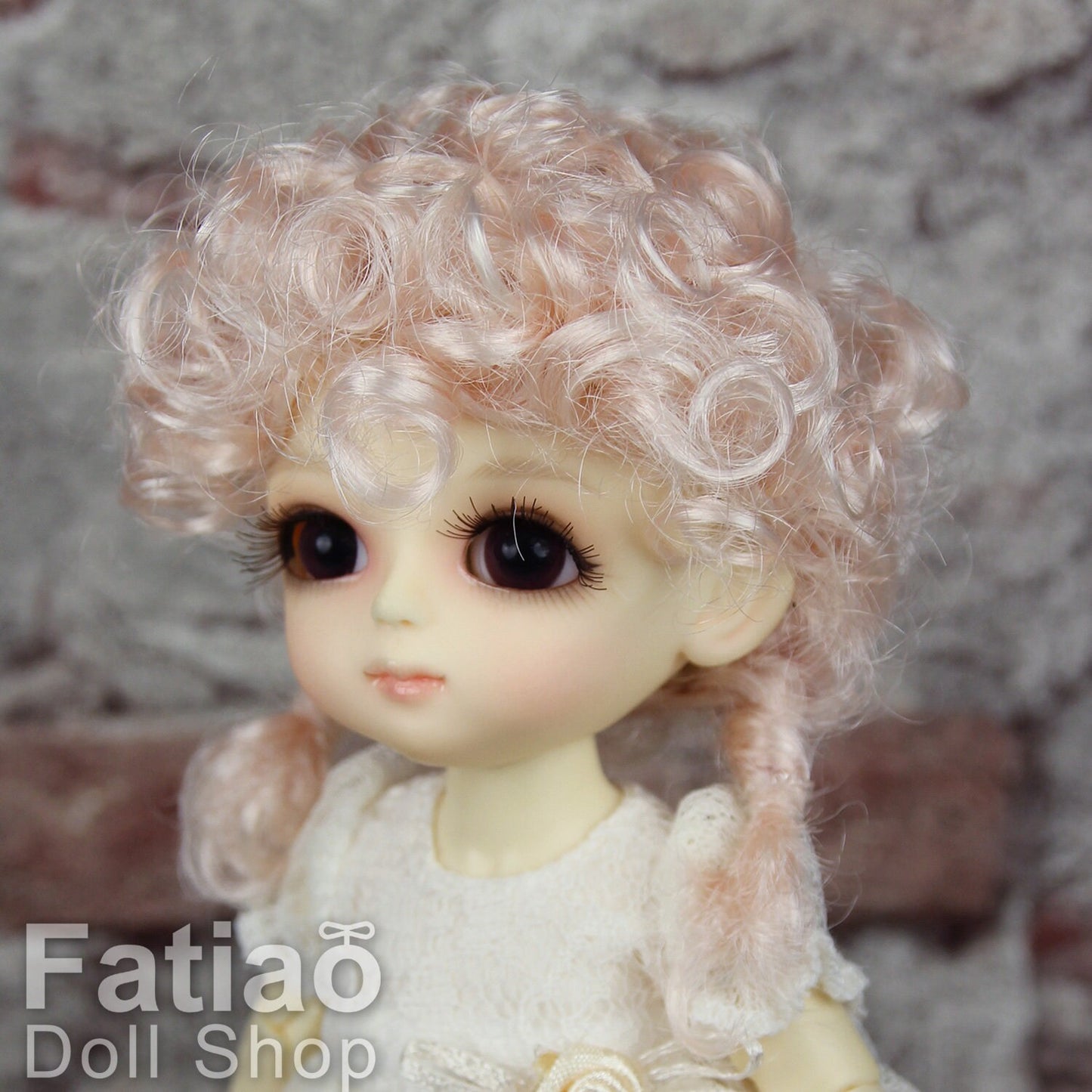 Fatiao - BJD Dollfie Lati Yellow Pukifee 5-6" Angel Doll Wig - Light Pink