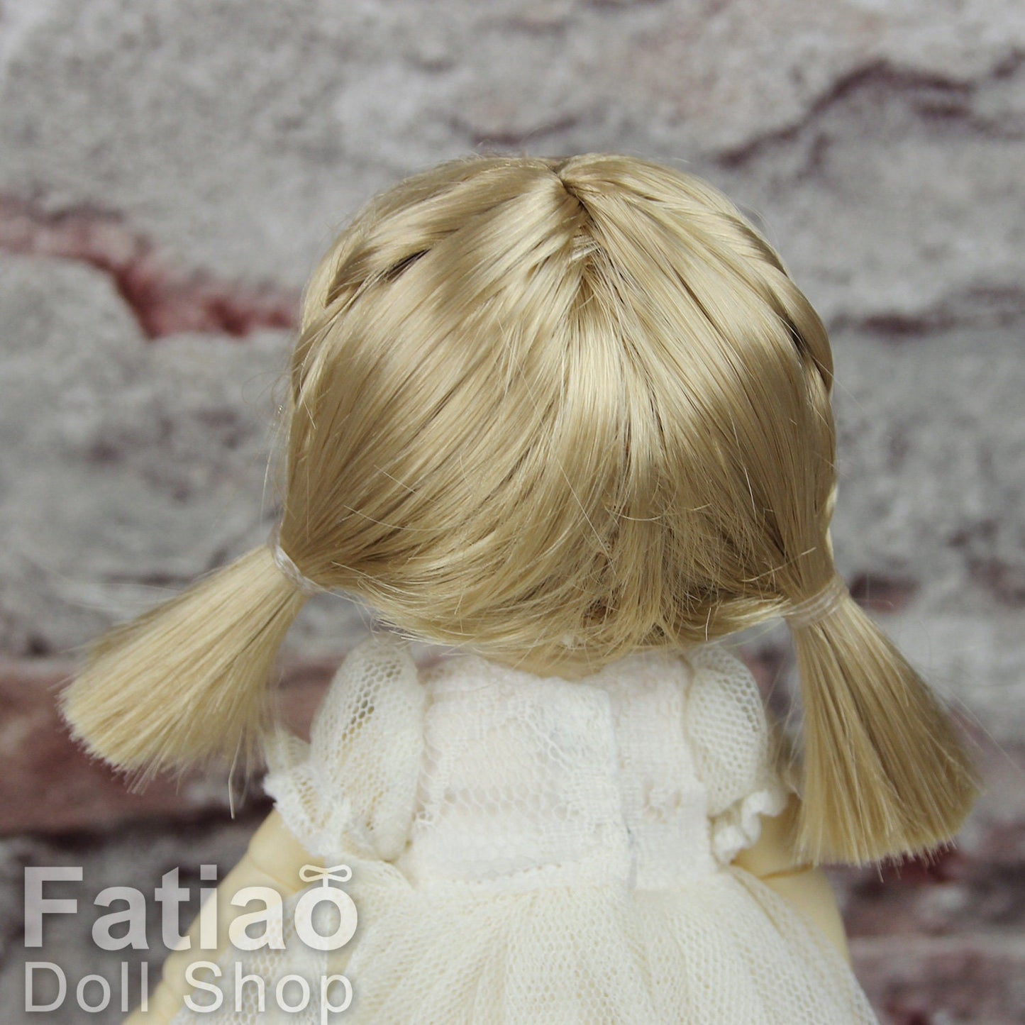 Fatiao - BJD Dollfie Lati Yellow Pukifee 5-6 inch Mohair Doll Wig - Cream gold
