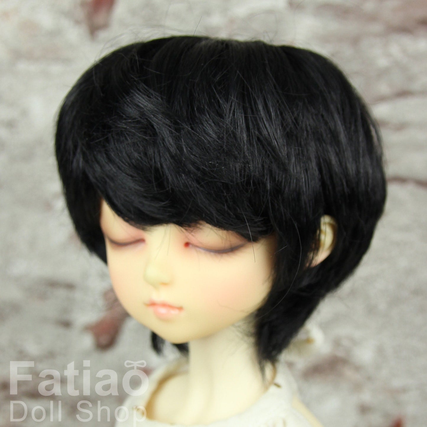 Fatiao - New Dollfie MSD Kaye Wiggs 1/4 BJD Size 7-8 inch - Black Dolls Wig