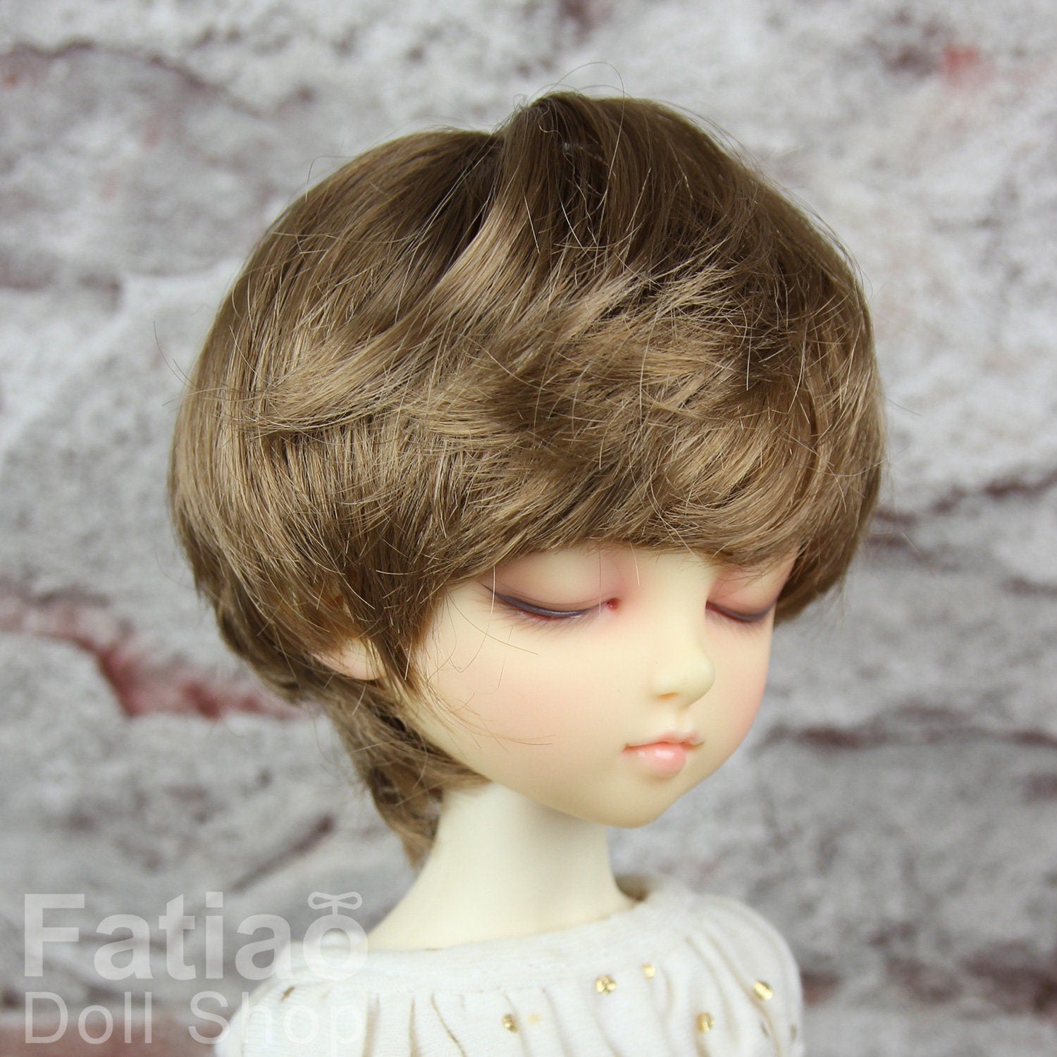 Fatiao - New Dollfie MSD Kaye Wiggs 1/4 BJD Size 7-8 inch Dolls Wig - Latte