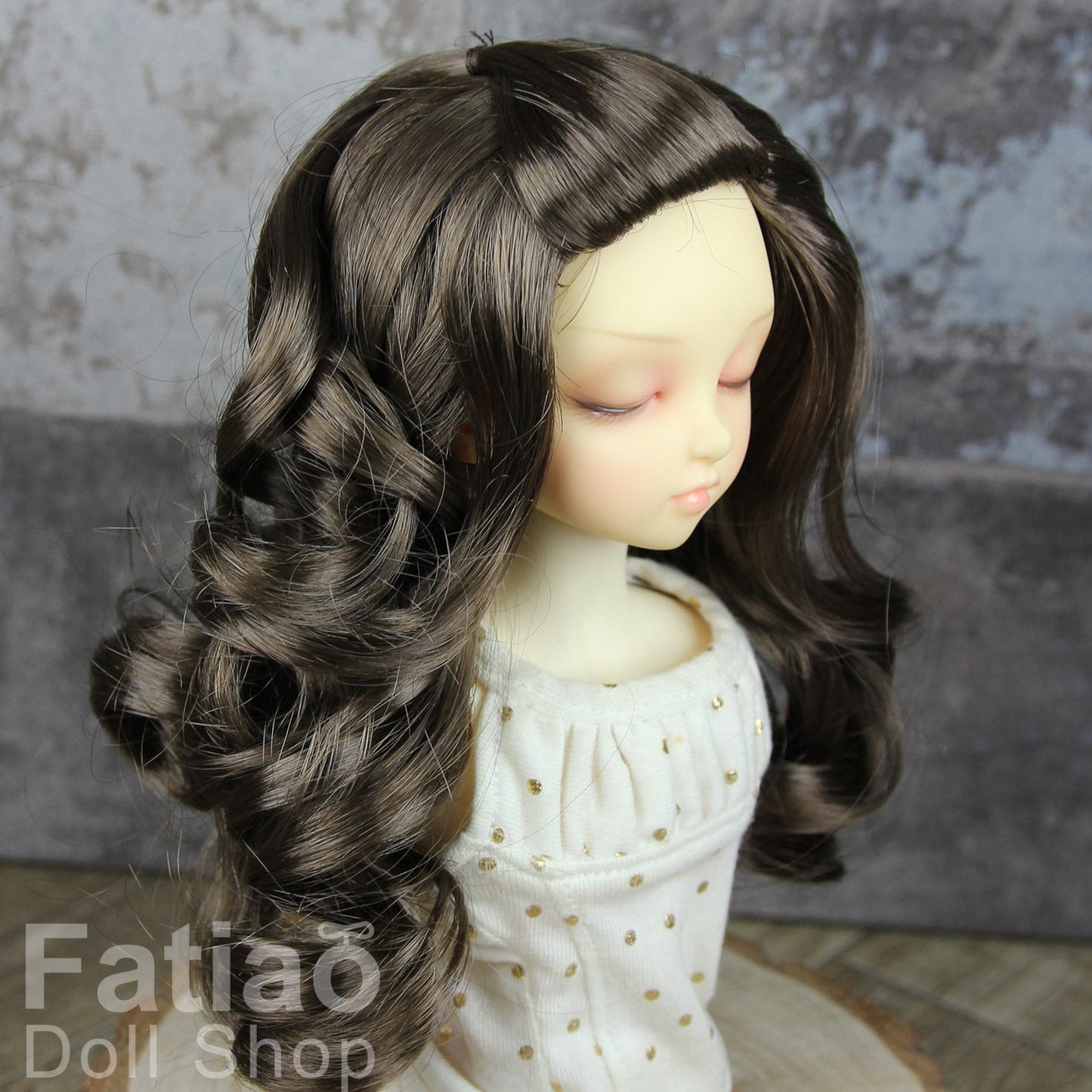 Fatiao - New Dollfie MSD Kaye Wiggs little darling doll 1/4 BJD Size 7-8 inch Dolls Wig - umber
