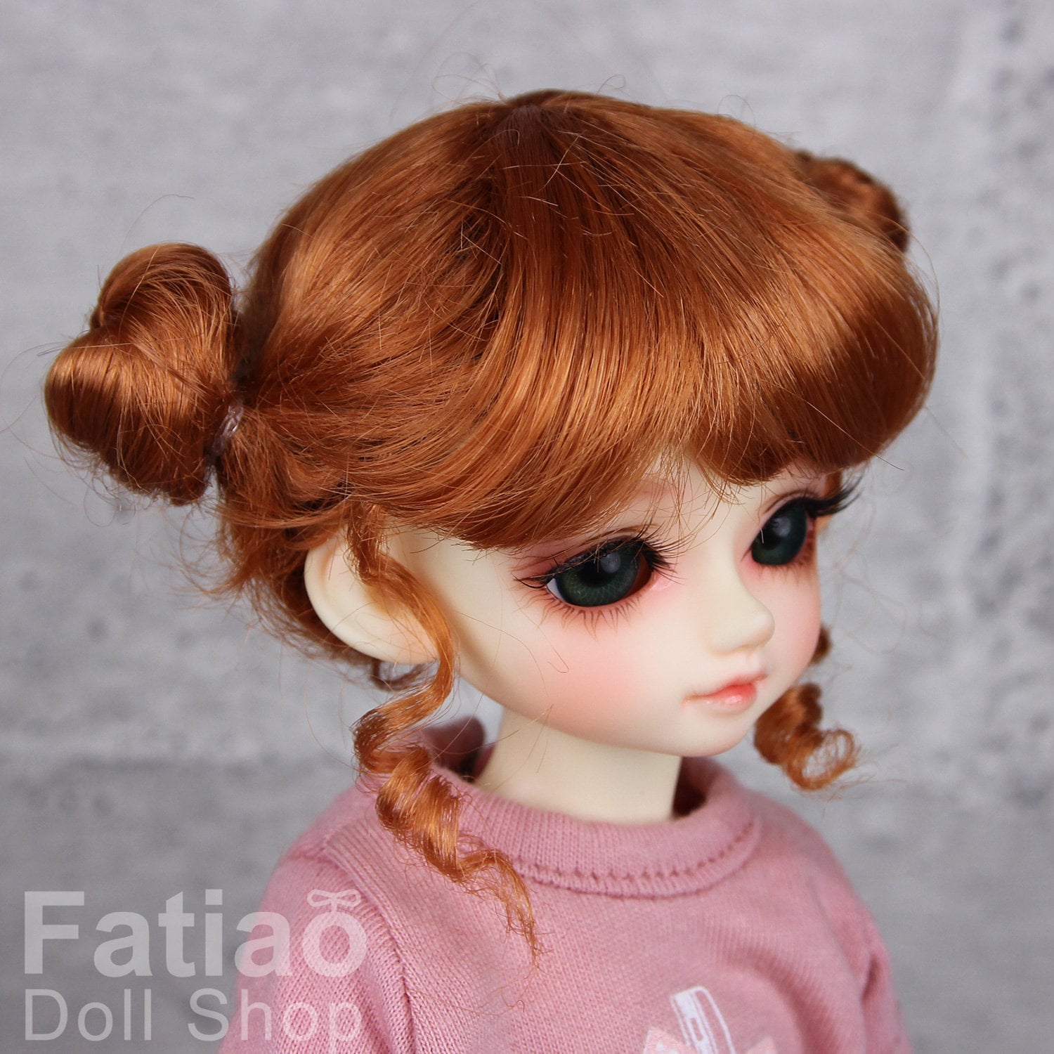 Fatiao - New Dolls Wig Dollfie Yo-SD 1/6 BJD 6-7" size - red orange