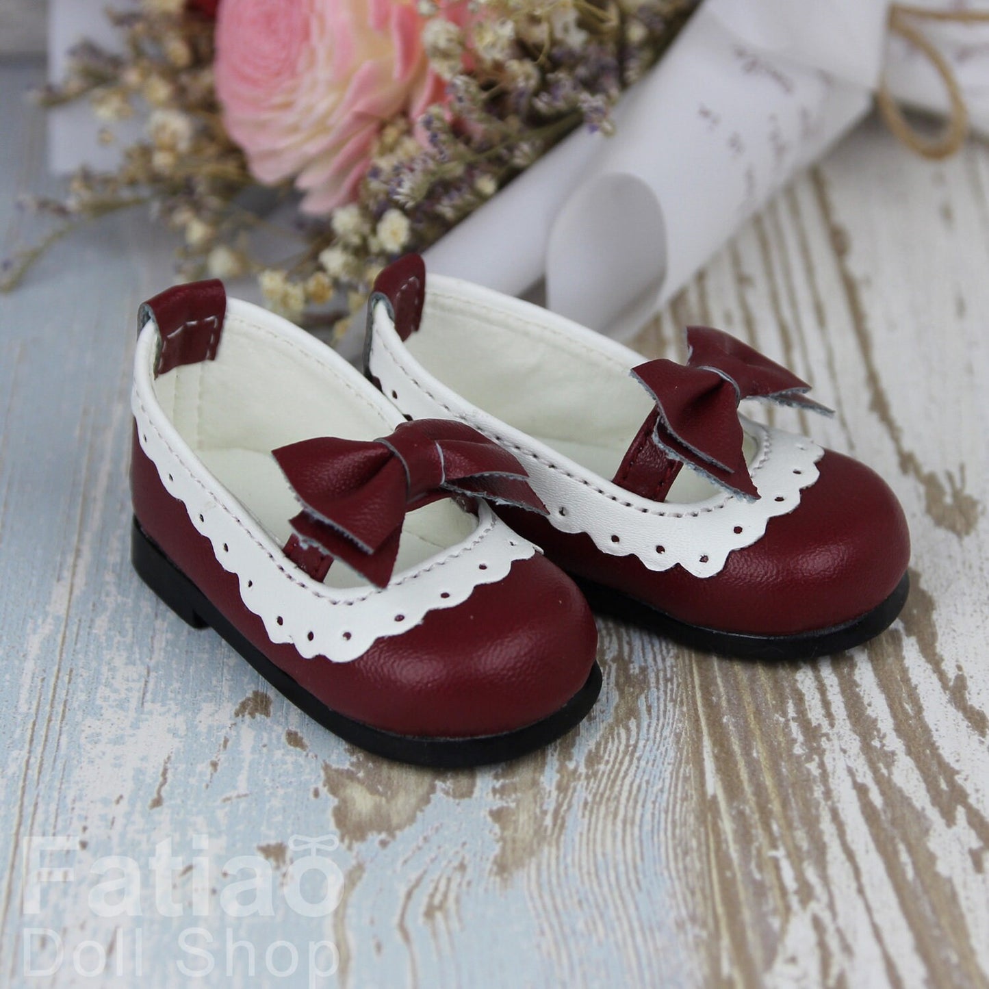 Fatiao - New 1/4 BJD MSD Dollfie Dolls Mary Jane Shoes - Red (Size 5.5cm)