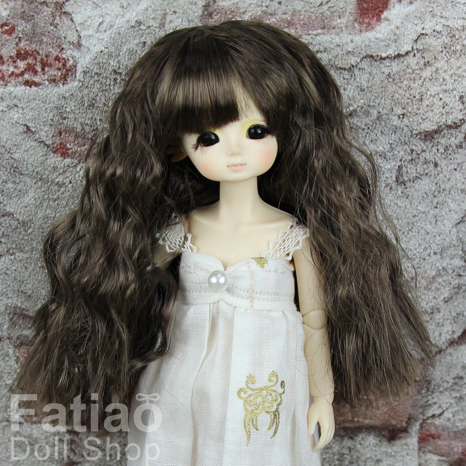 Fatiao - New Dollfie little pullip DAL Nendoroid BJD Dolls Wig - size 4-5" - umber